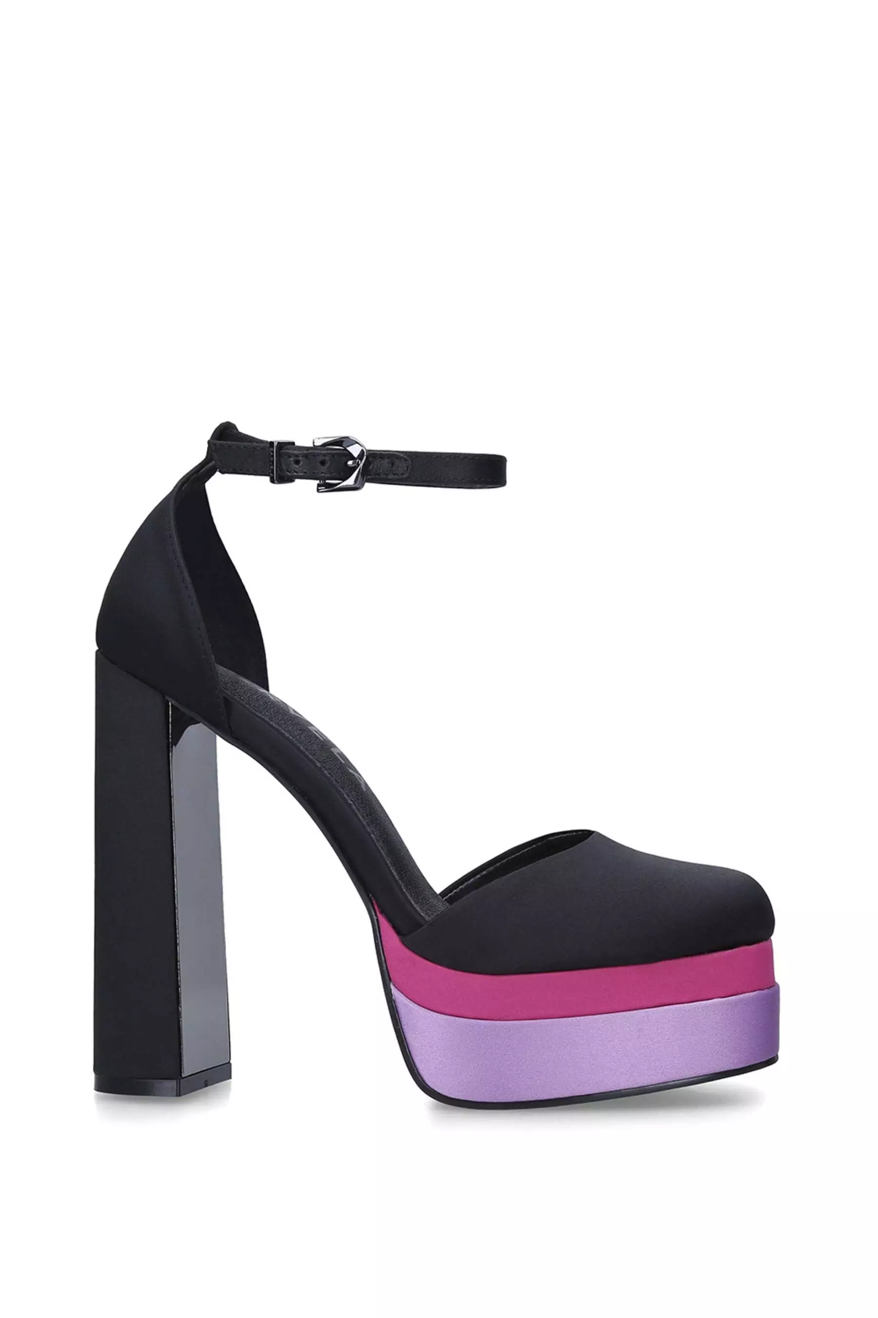 Black 'Tower Platform' Satin Heels alternative image