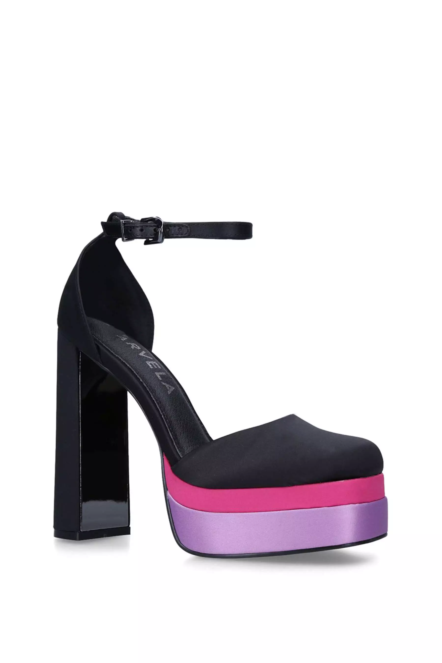 Black 'Tower Platform' Satin Heels alternative image