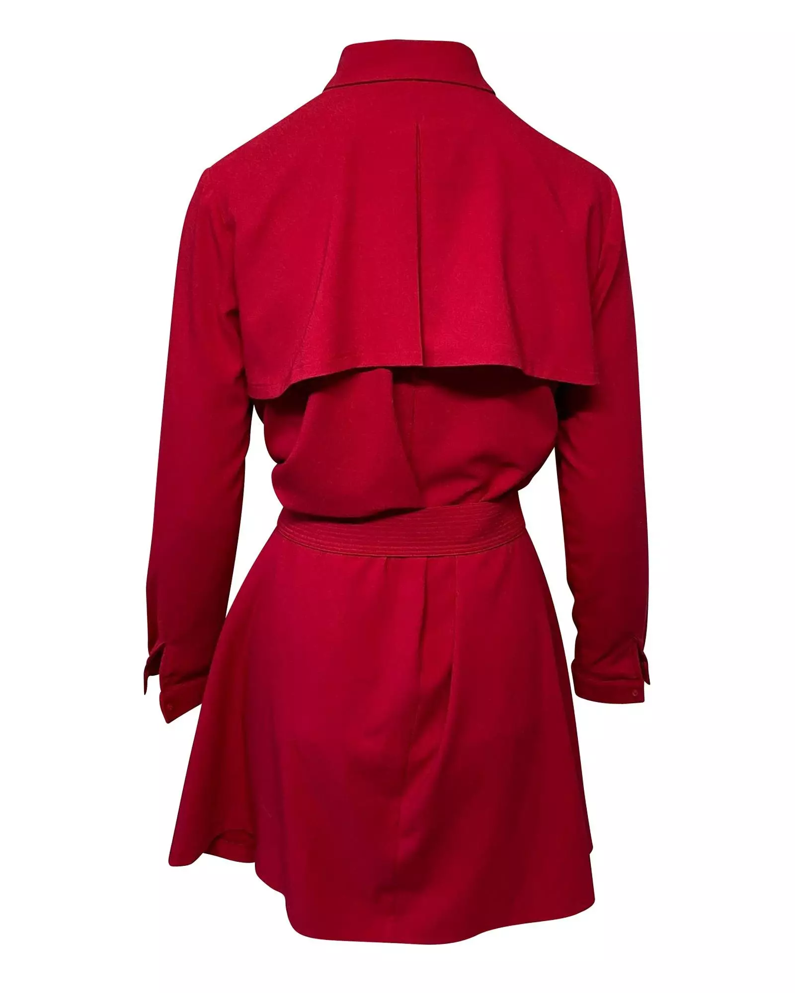 Preloved Shirt Dress with Belt Wo - Red Midi alternative image