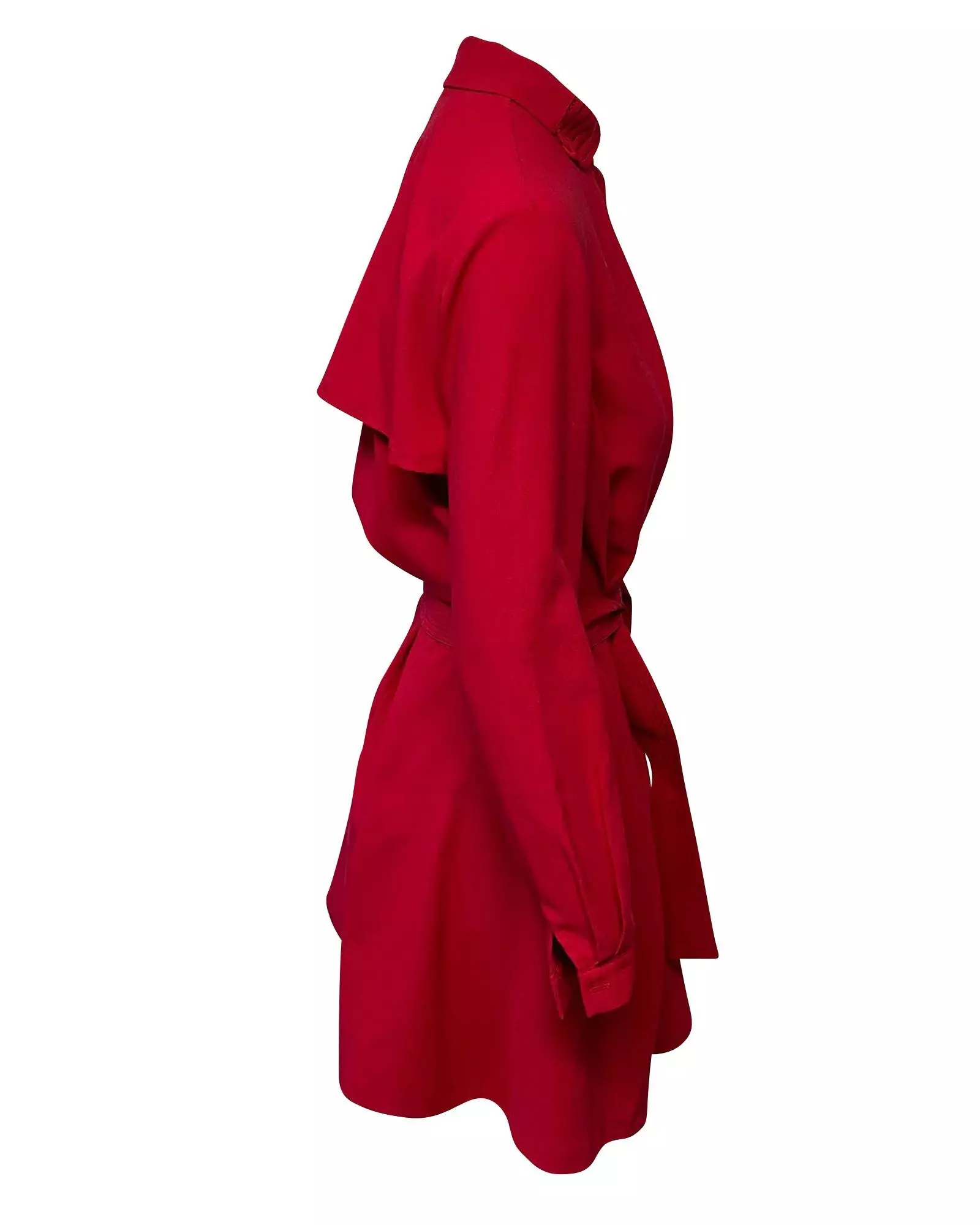 Preloved Shirt Dress with Belt Wo - Red Midi alternative image