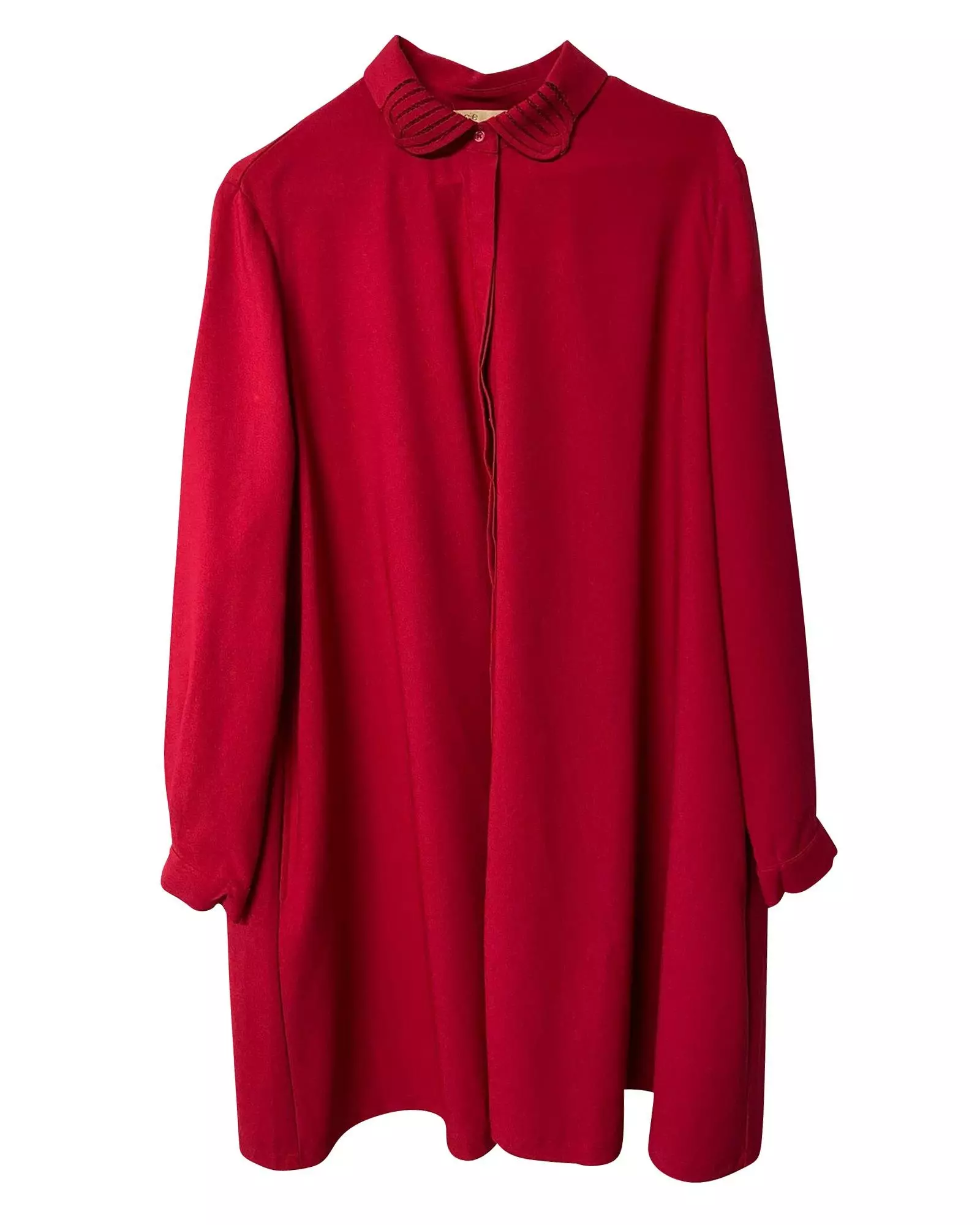 Preloved Shirt Dress with Belt Wo - Red Midi alternative image