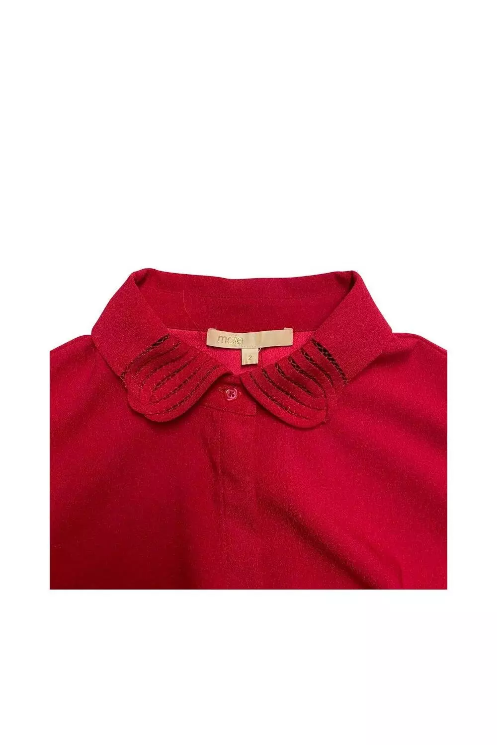 Preloved Shirt Dress with Belt Wo - Red Midi alternative image