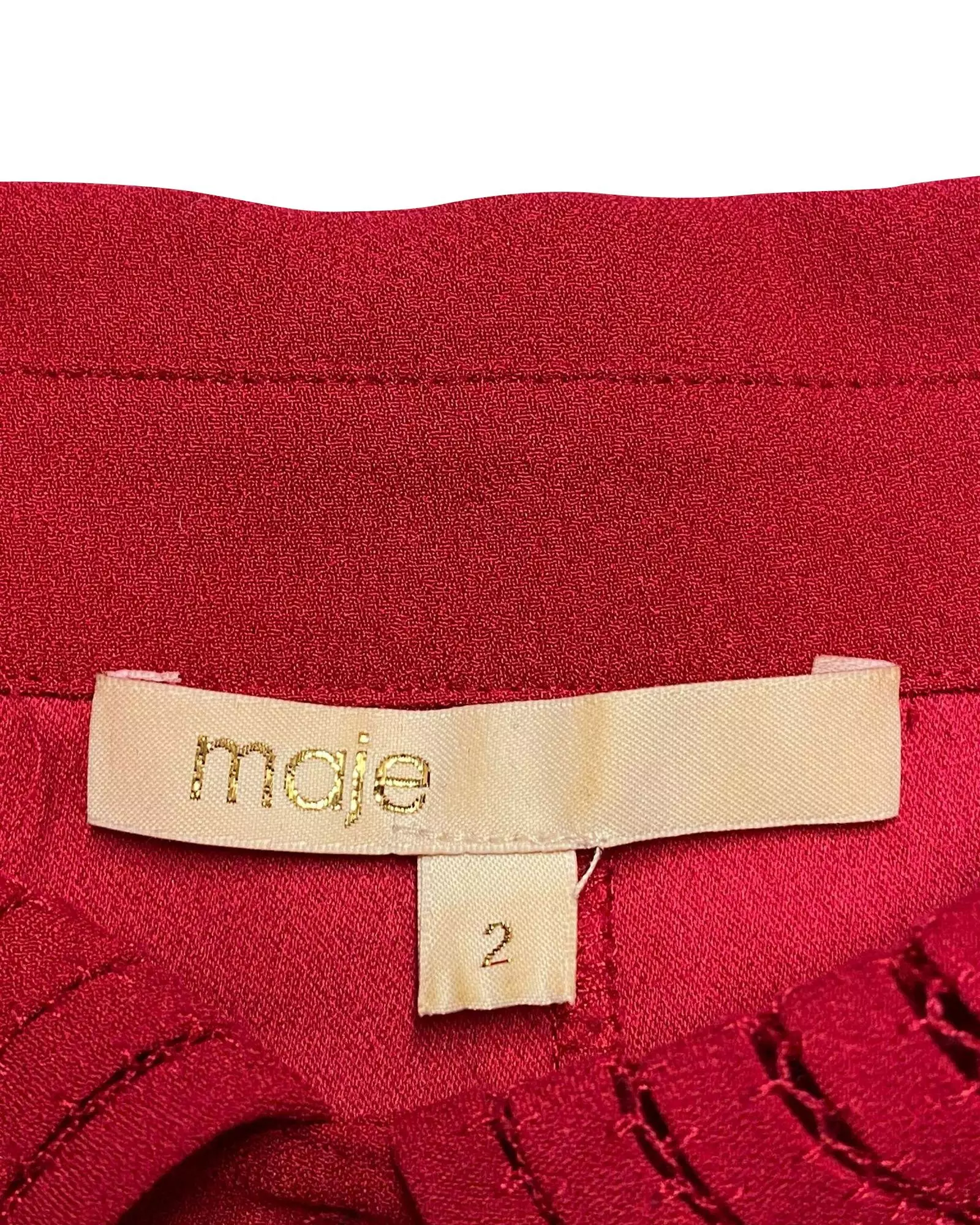Preloved Shirt Dress with Belt Wo - Red Midi alternative image