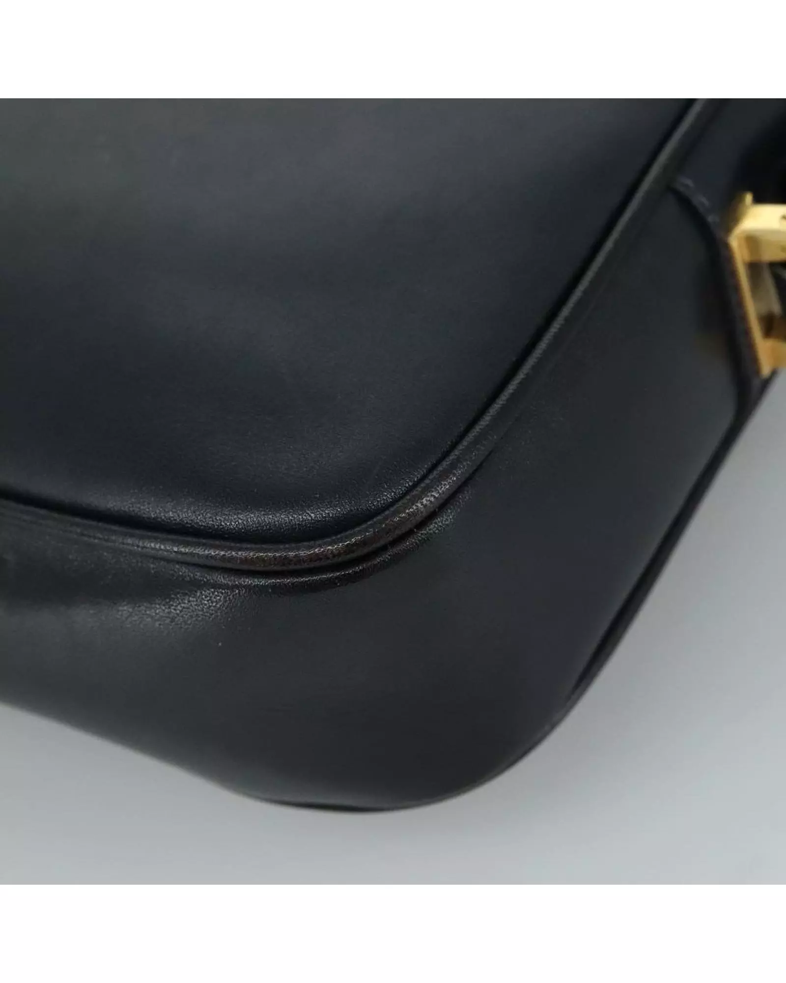Preloved Vintage Leather Shoulder Bag Women - Navy alternative image