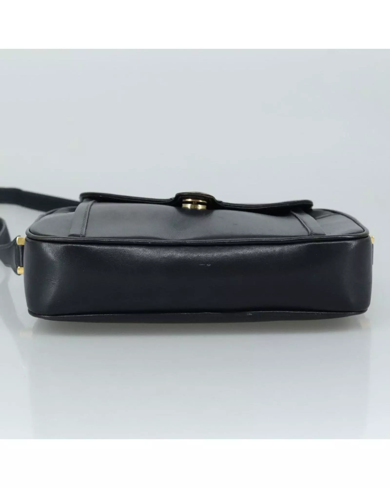 Preloved Vintage Leather Shoulder Bag Women - Navy alternative image