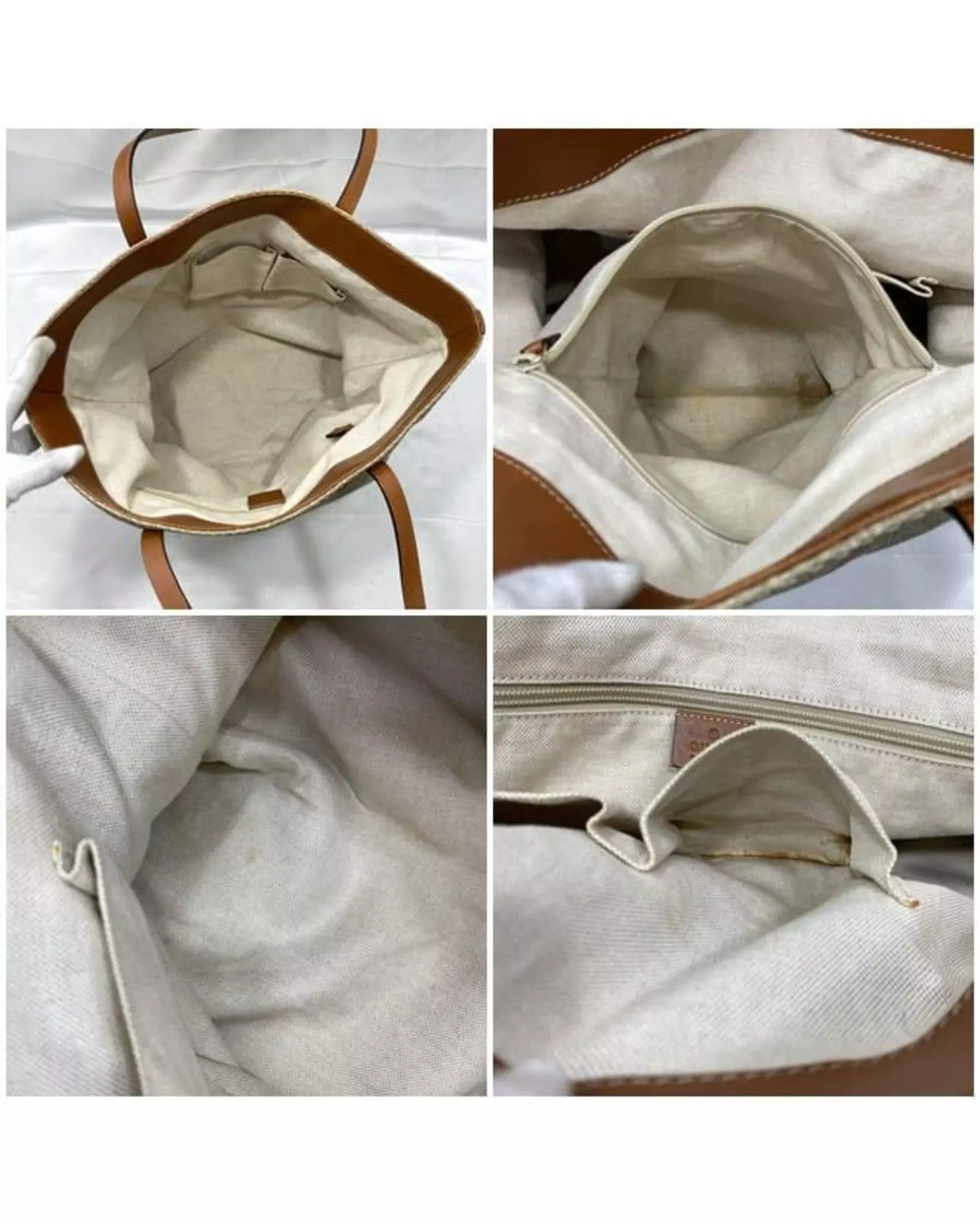 Preloved Beige Canvas Tote Model Tote Bag Women alternative image