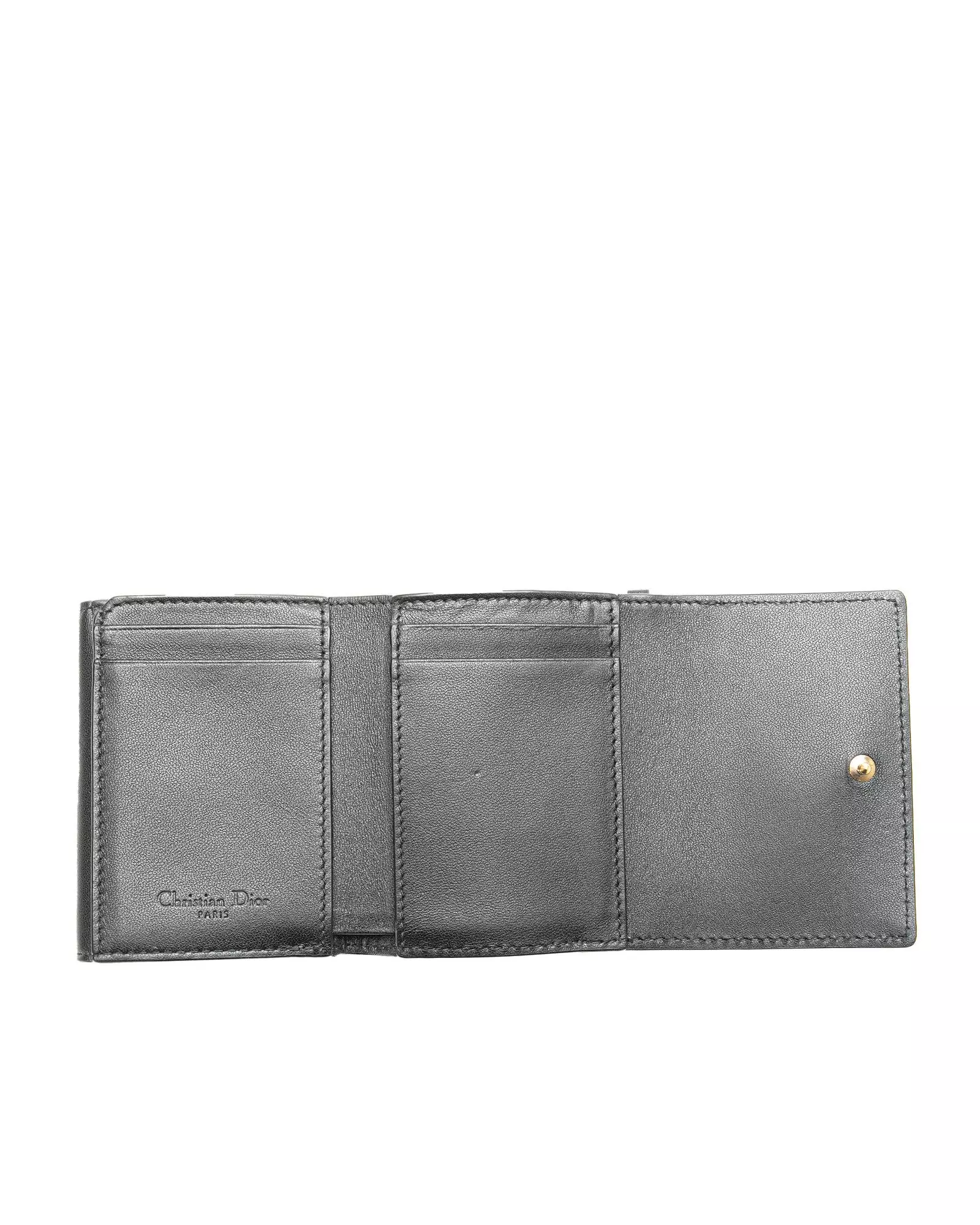Preloved Caro Keychain Wallet Quilted Leather Wo - Black Short alternative image