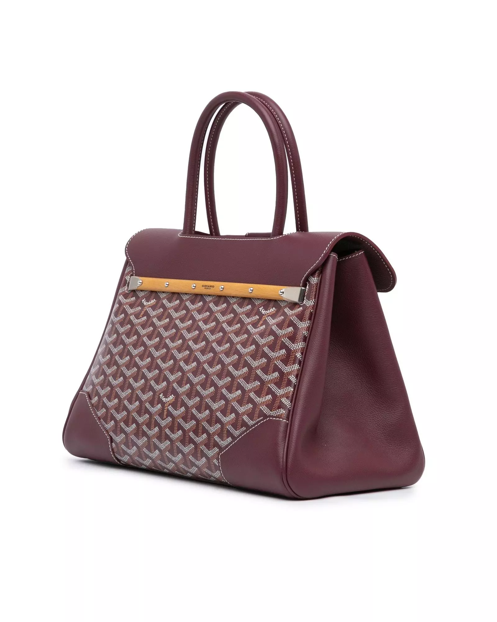 Preloved Anjou Tote Bag Burgundy Leather Tote Women - Red alternative image
