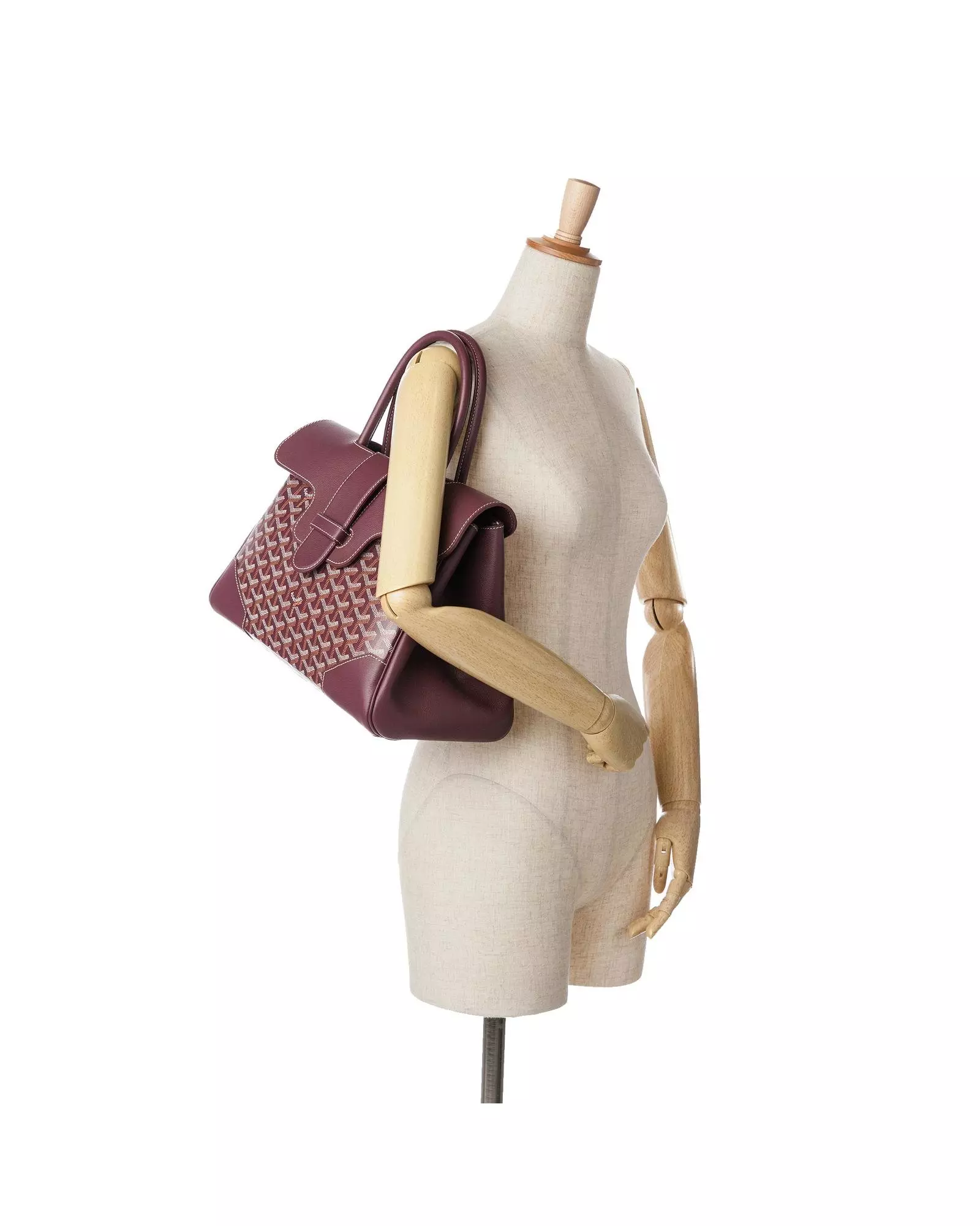 Preloved Anjou Tote Bag Burgundy Leather Tote Women - Red alternative image