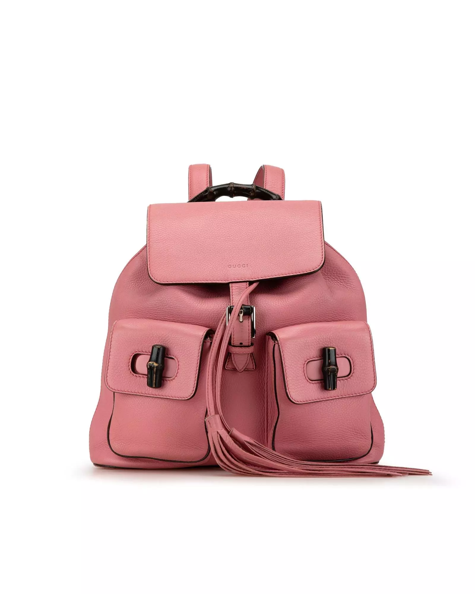 Preloved Bamboo Backpack Pink Leather Karen Millen