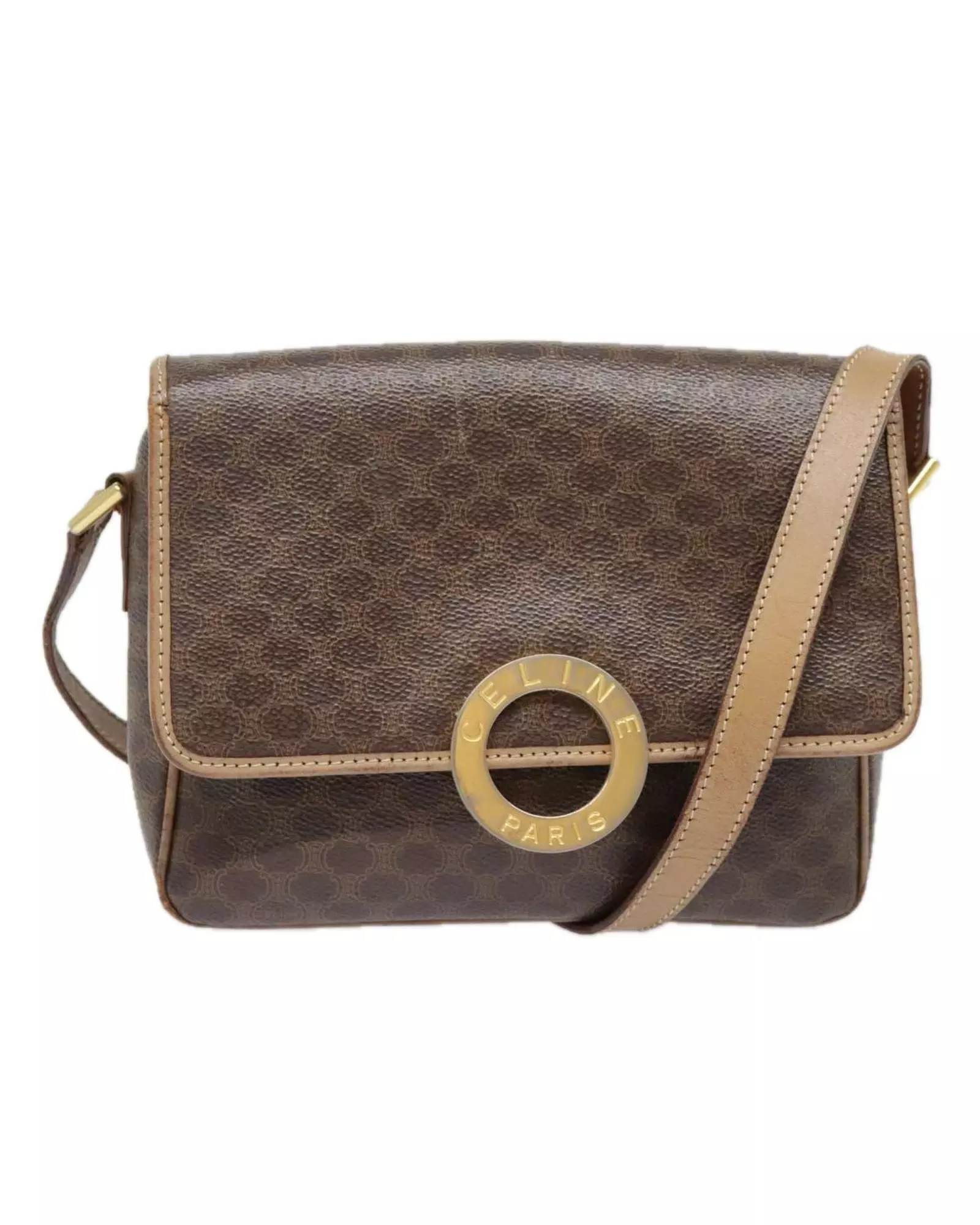 Preloved Vintage Circular Buckle Crossbody Wo - Brown Shoulder Bags alternative image