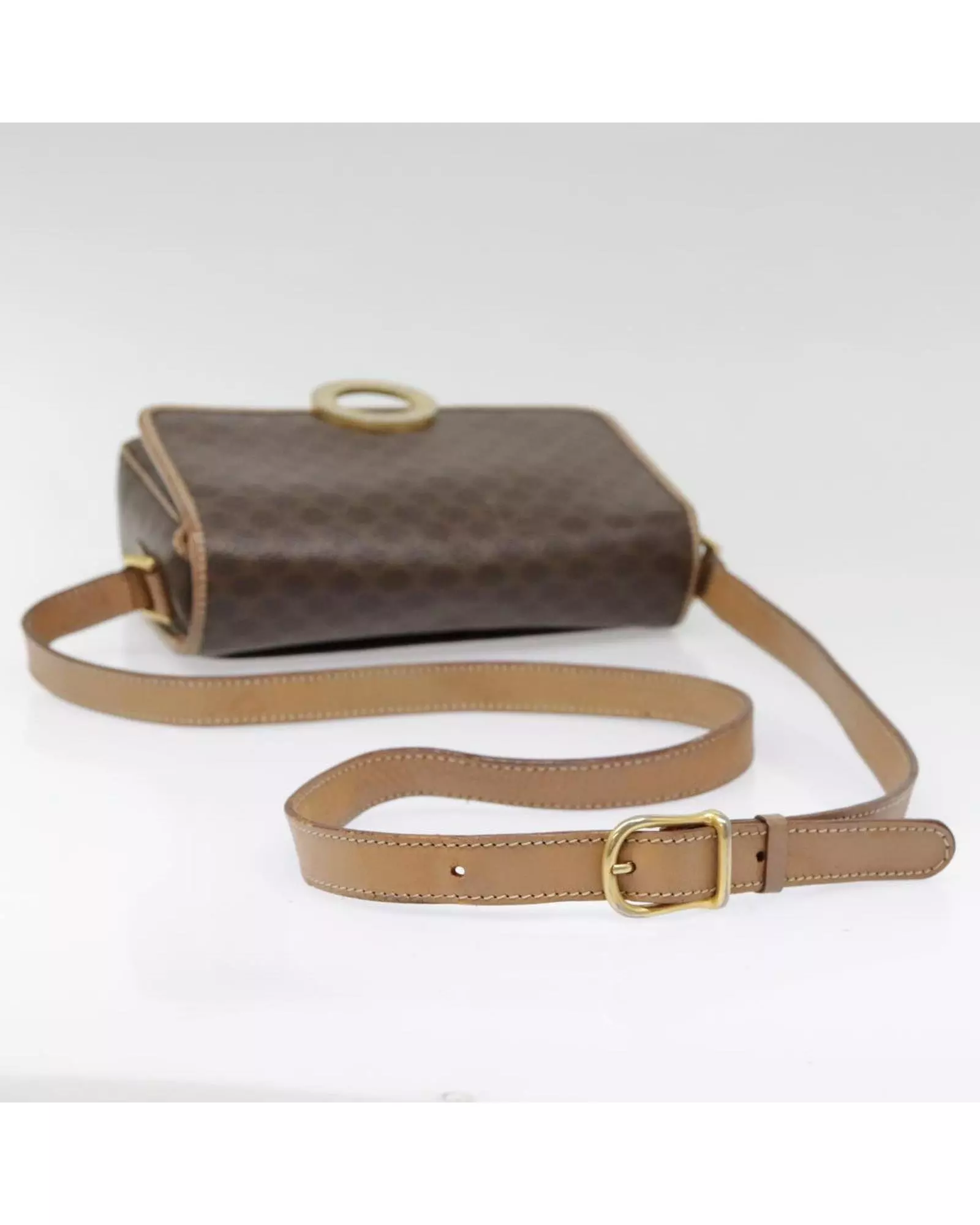 Preloved Vintage Circular Buckle Crossbody Wo - Brown Shoulder Bags alternative image