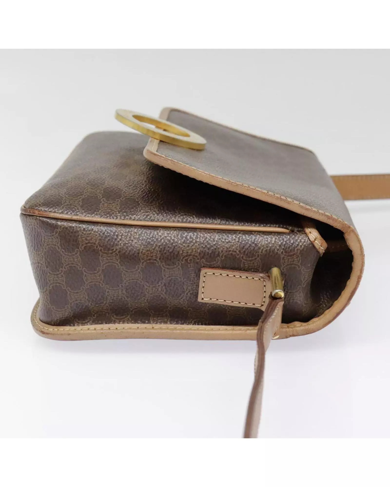 Preloved Vintage Circular Buckle Crossbody Wo - Brown Shoulder Bags alternative image