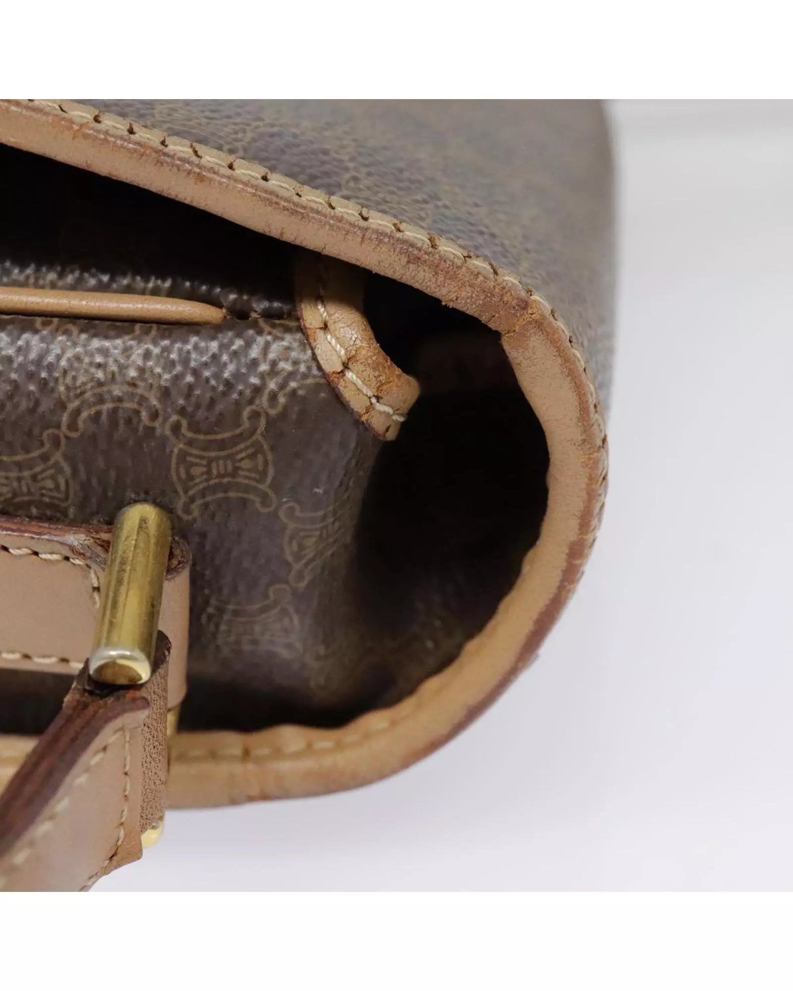 Preloved Vintage Circular Buckle Crossbody Wo - Brown Shoulder Bags alternative image
