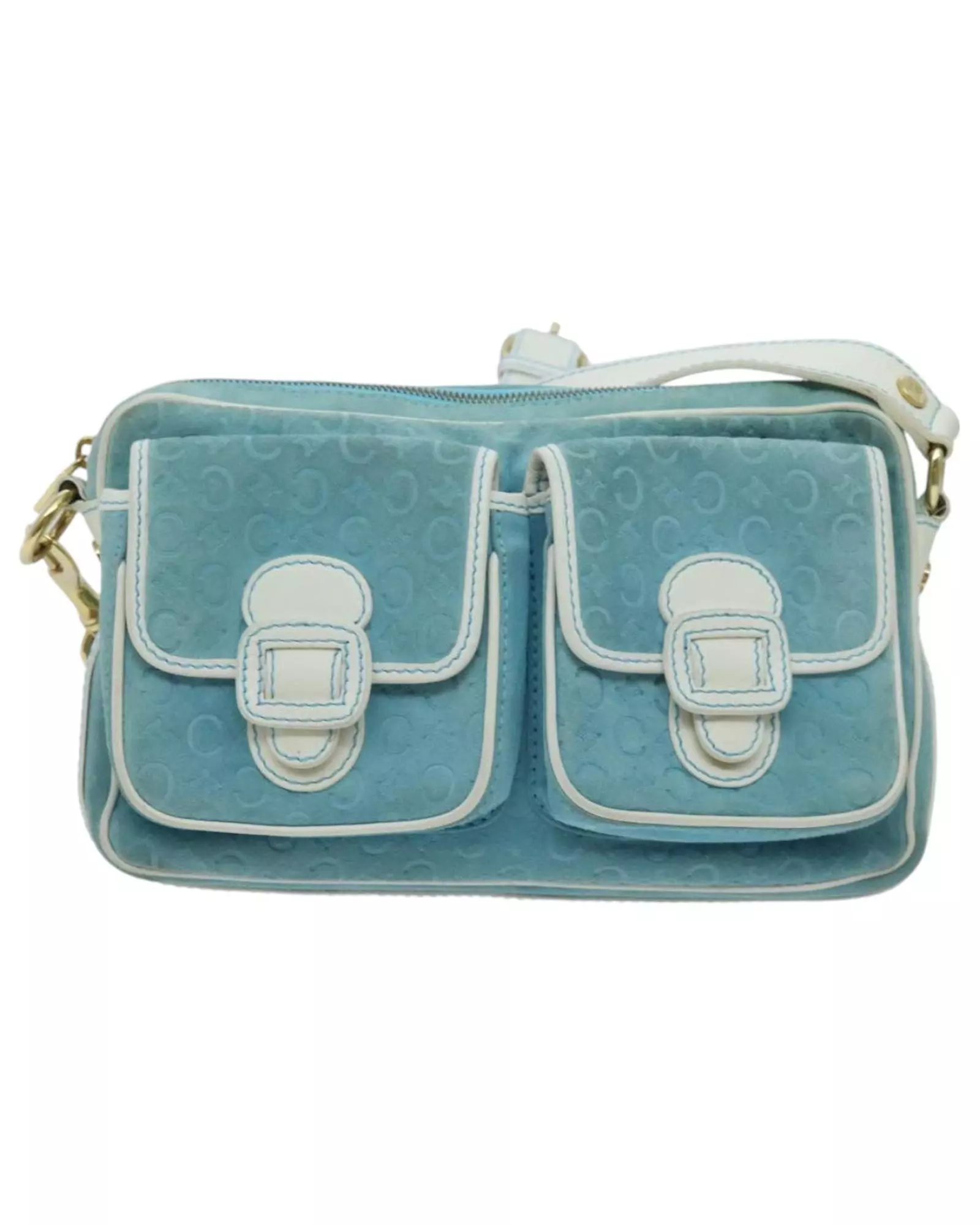 Preloved Cline Suede Shoulder Bag Light Blue Women alternative image
