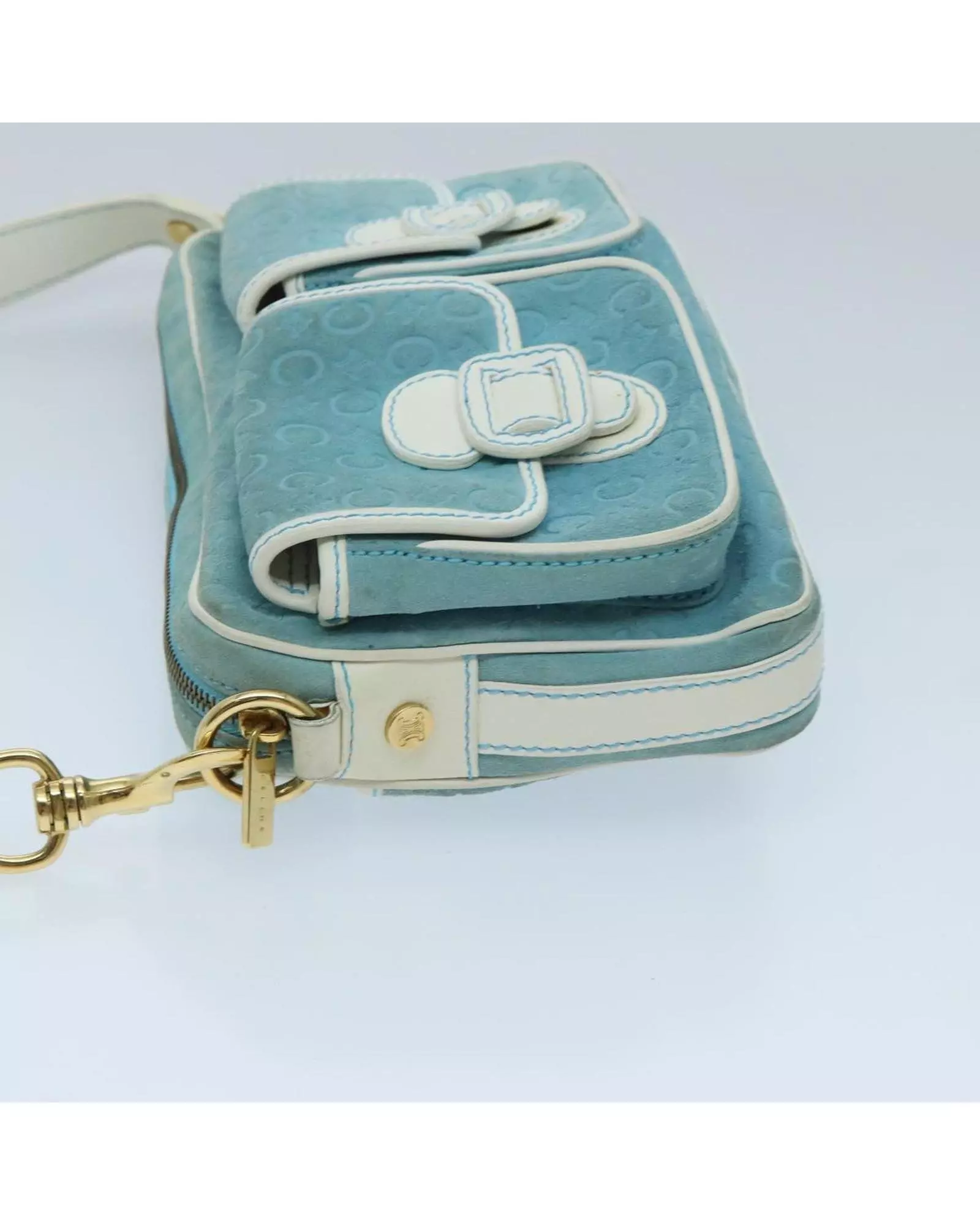Preloved Cline Suede Shoulder Bag Light Blue Women alternative image