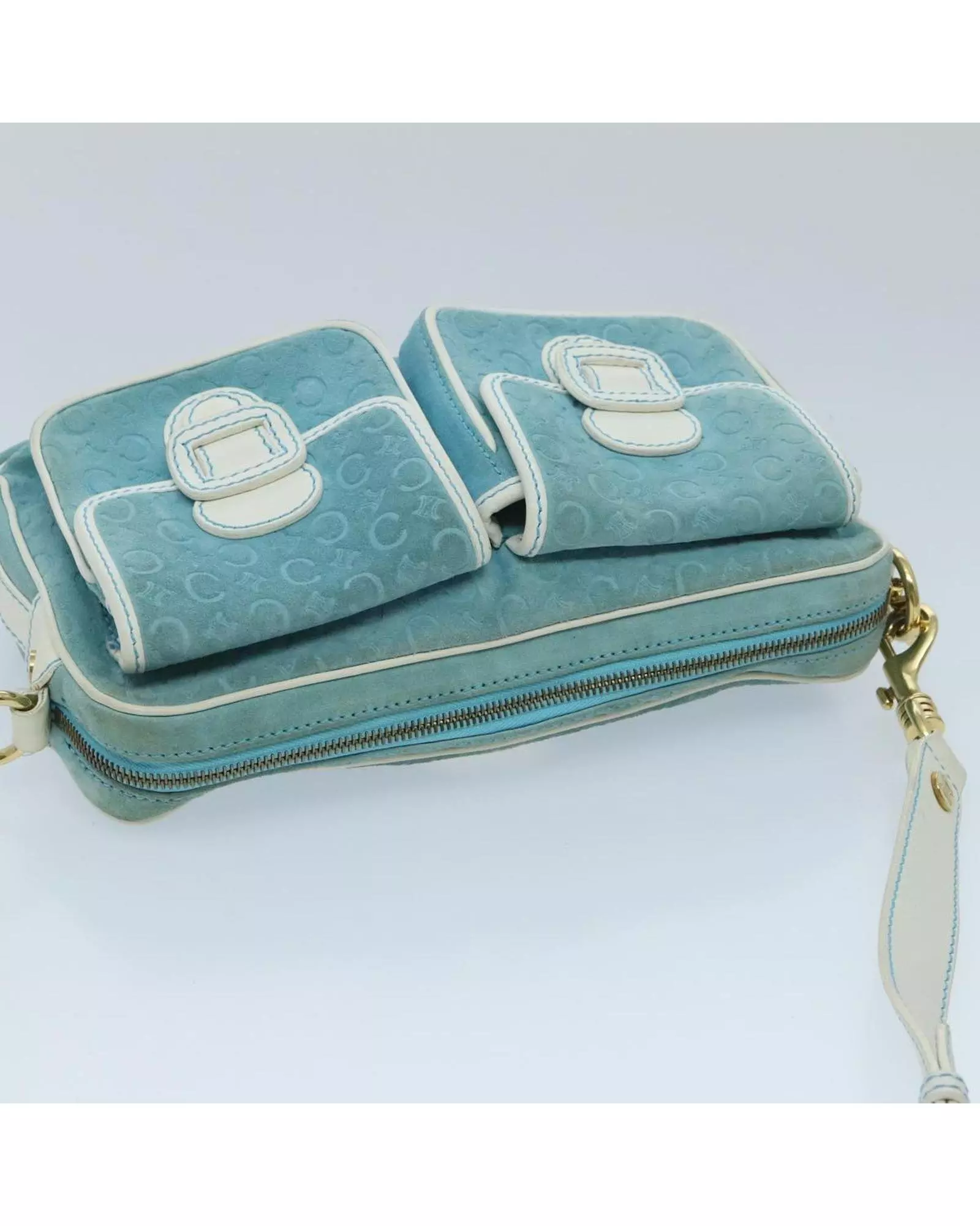 Preloved Cline Suede Shoulder Bag Light Blue Women alternative image