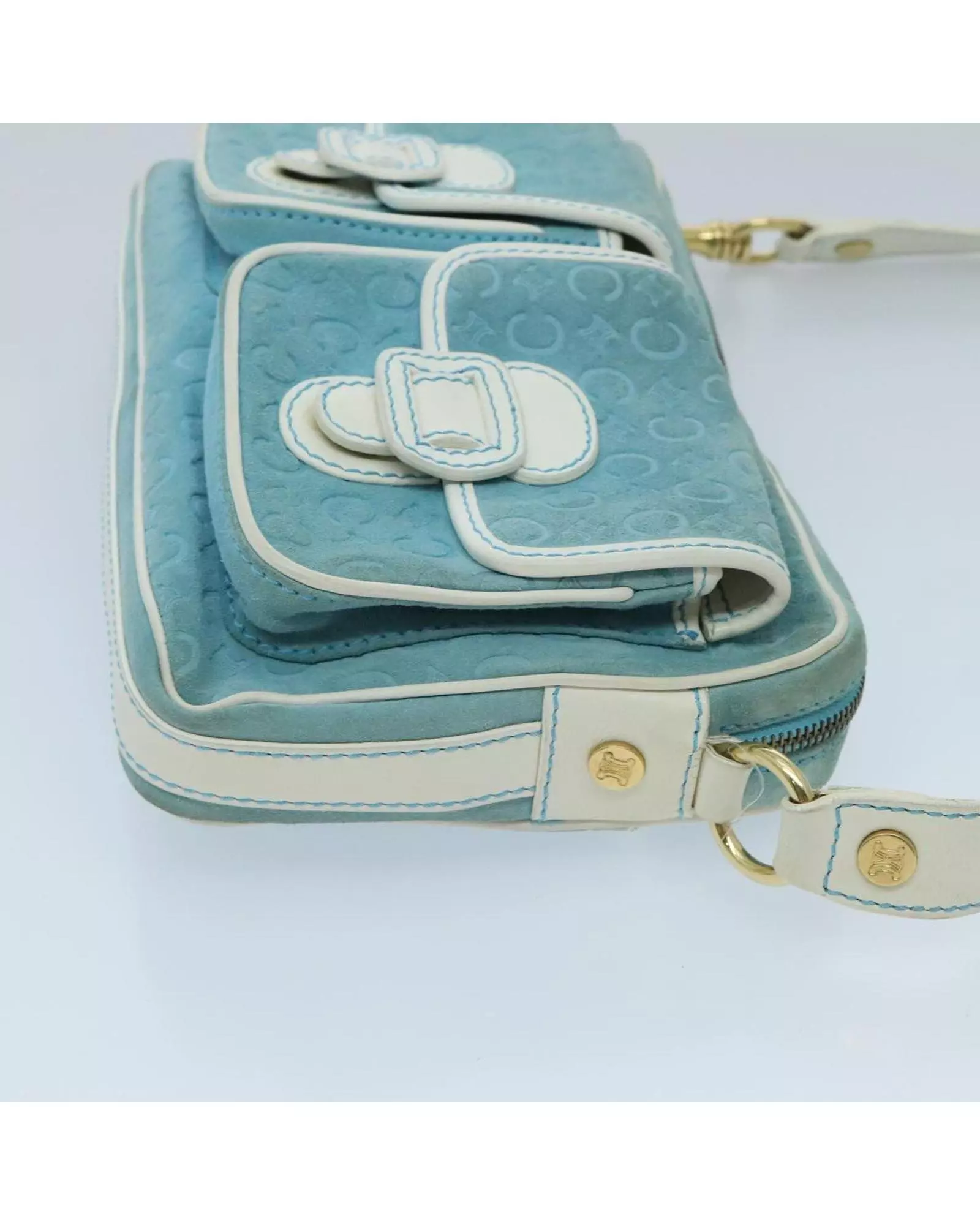Preloved Cline Suede Shoulder Bag Light Blue Women alternative image