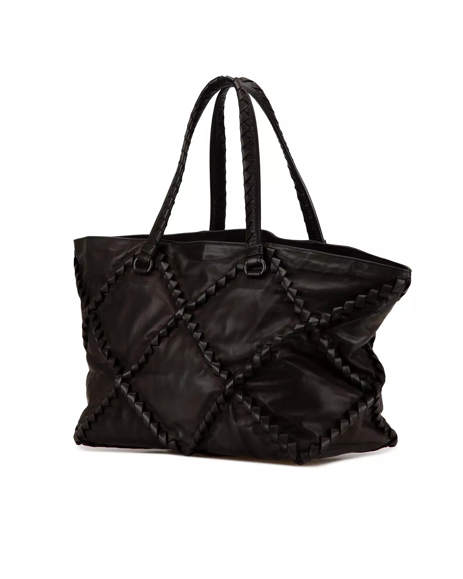 Preloved Intrecciato Leather Tote Braided Design Wo - Brown Tote alternative image