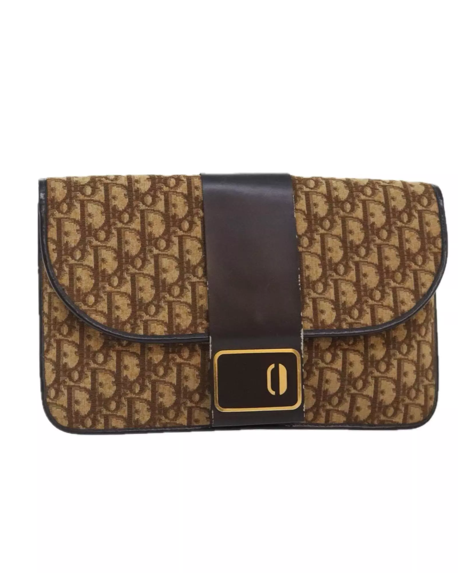 Preloved Vintage Clutch Oblique Canvas Women - Brown Clutch Bags alternative image