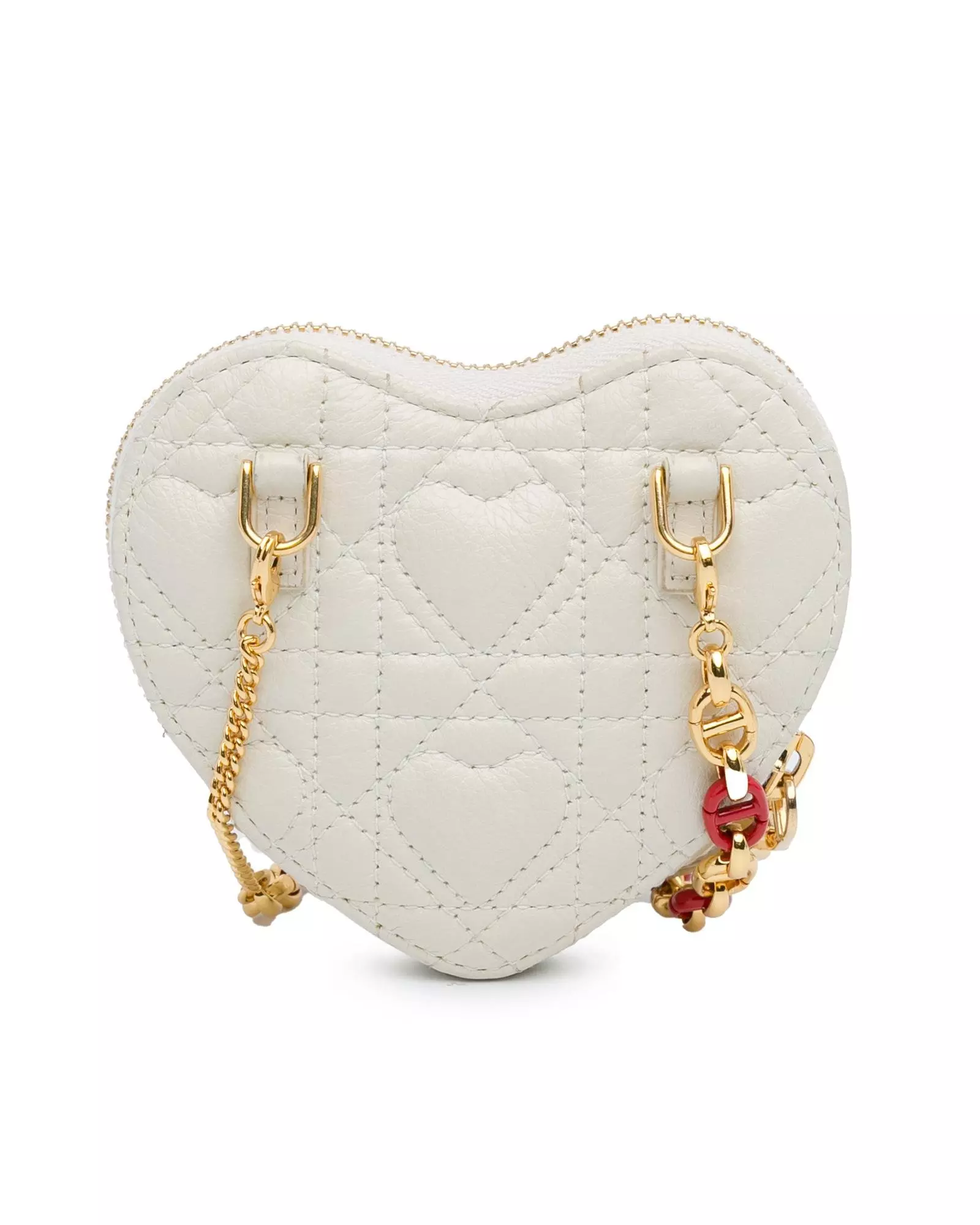 Quilted leather coin purse on a chain deals
