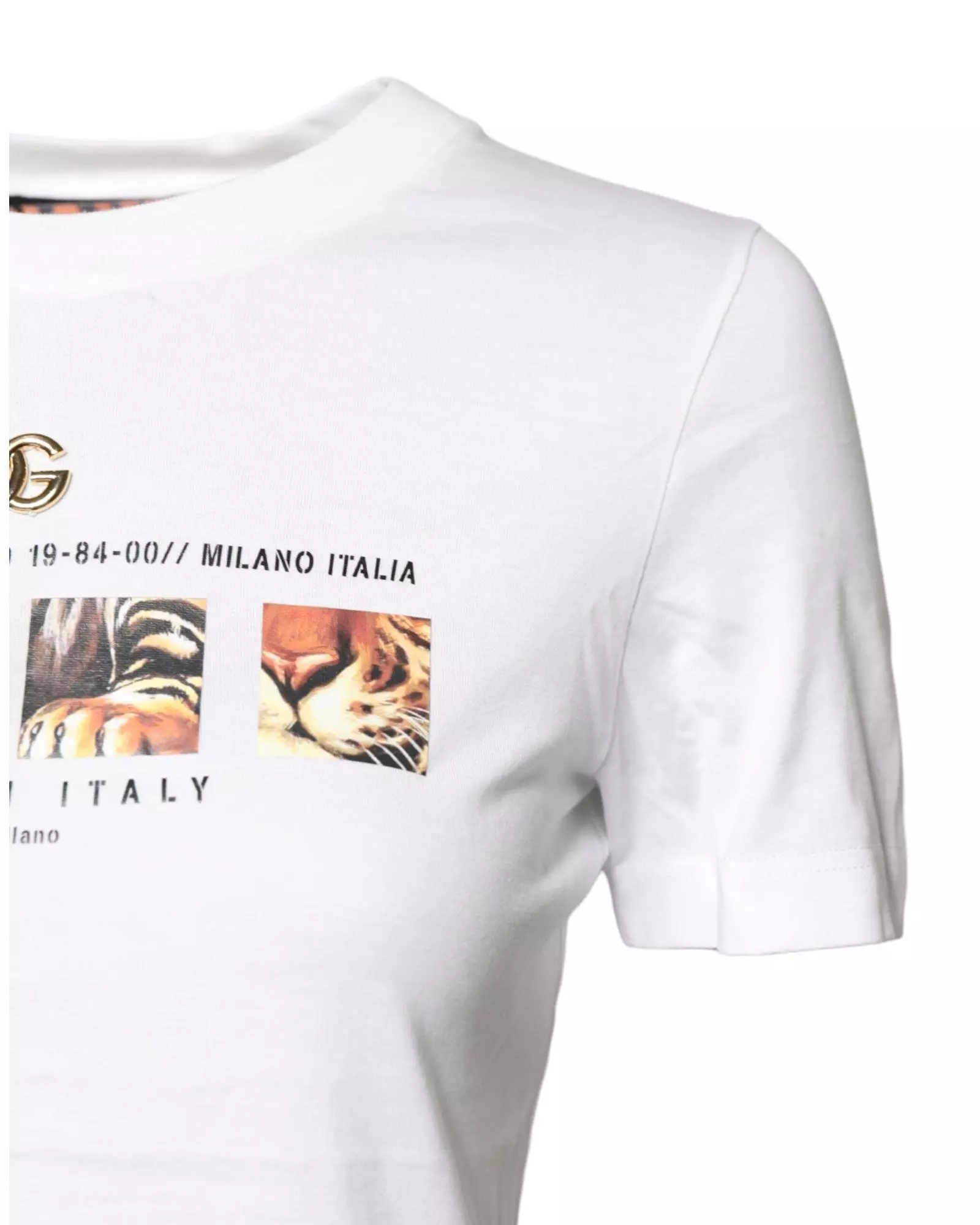 Dolce & Gabbana Tiger Graphic Tee Short Sleeve- White T
