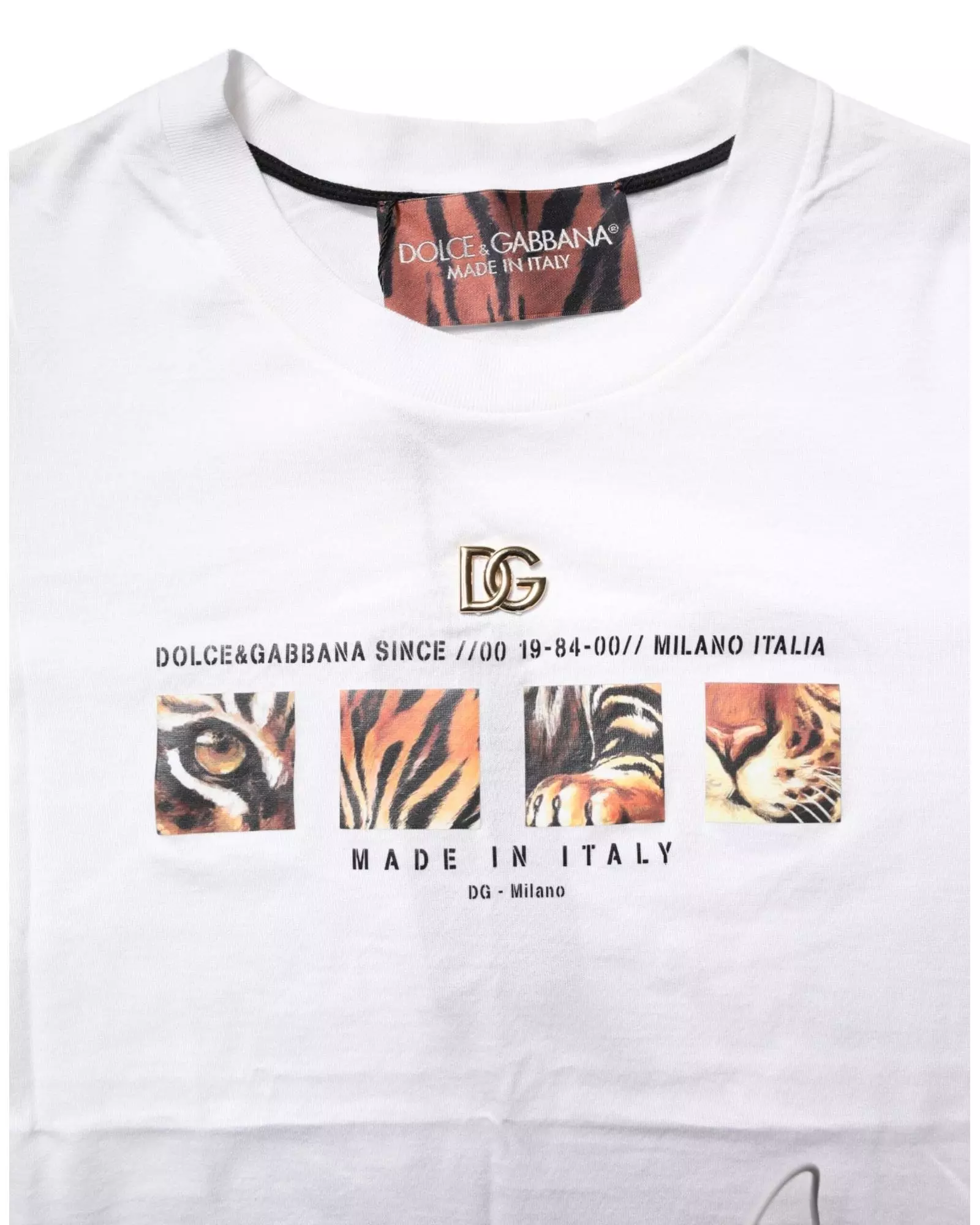 トップス archive dolce&gabbana tiger t-shirt Dolce & Gabbana Tiger Graphic Tee Short Sleeve- White T