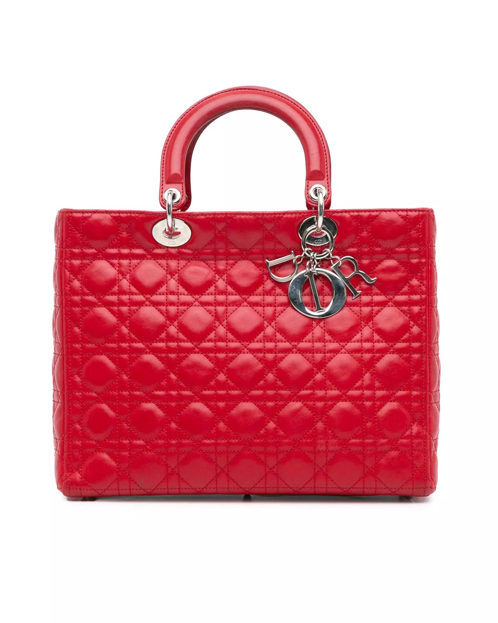 Preloved Lady Medium Tote Red Lambskin Women Messenger Bags alternative image