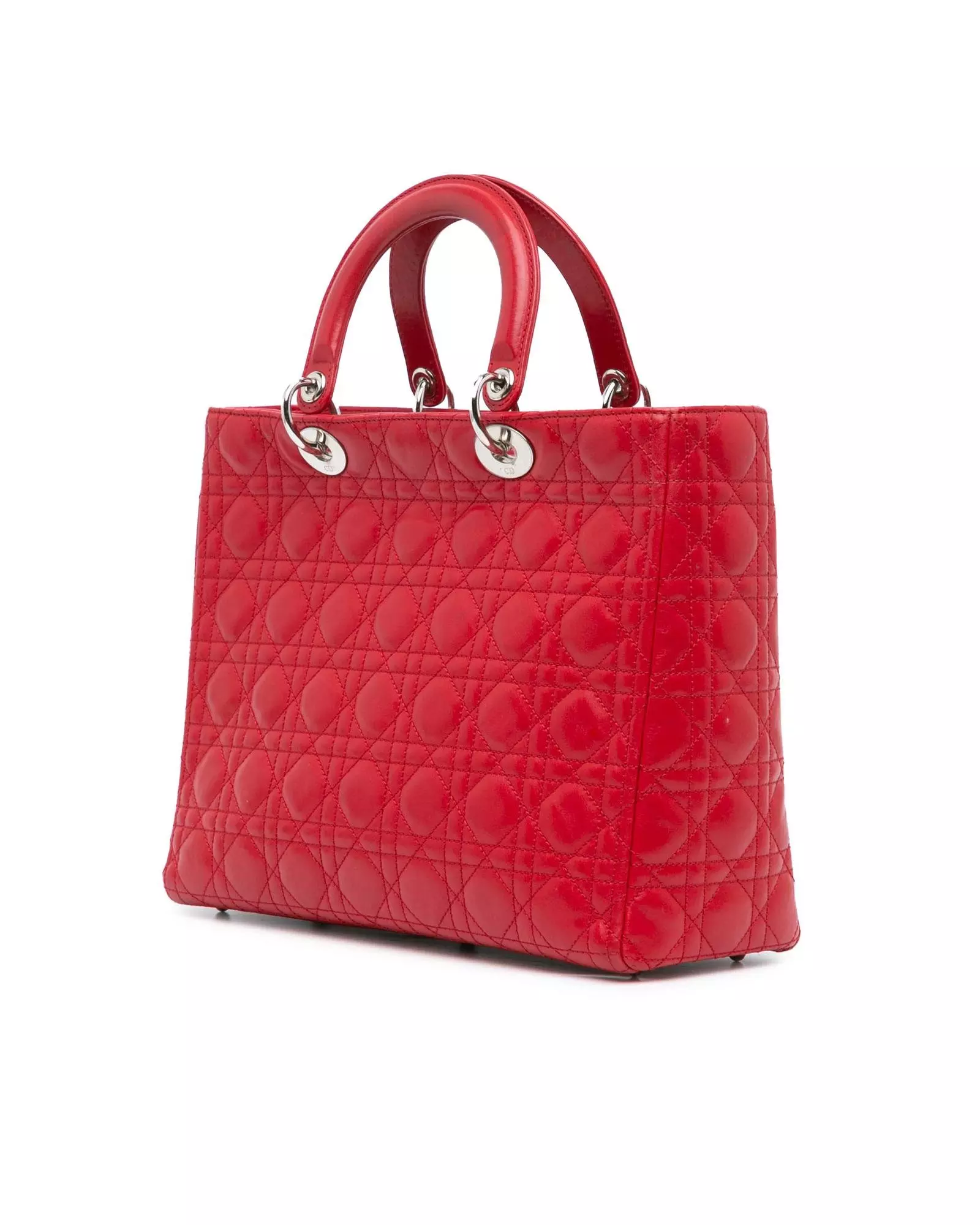 Preloved Lady Medium Tote Red Lambskin Women Messenger Bags alternative image