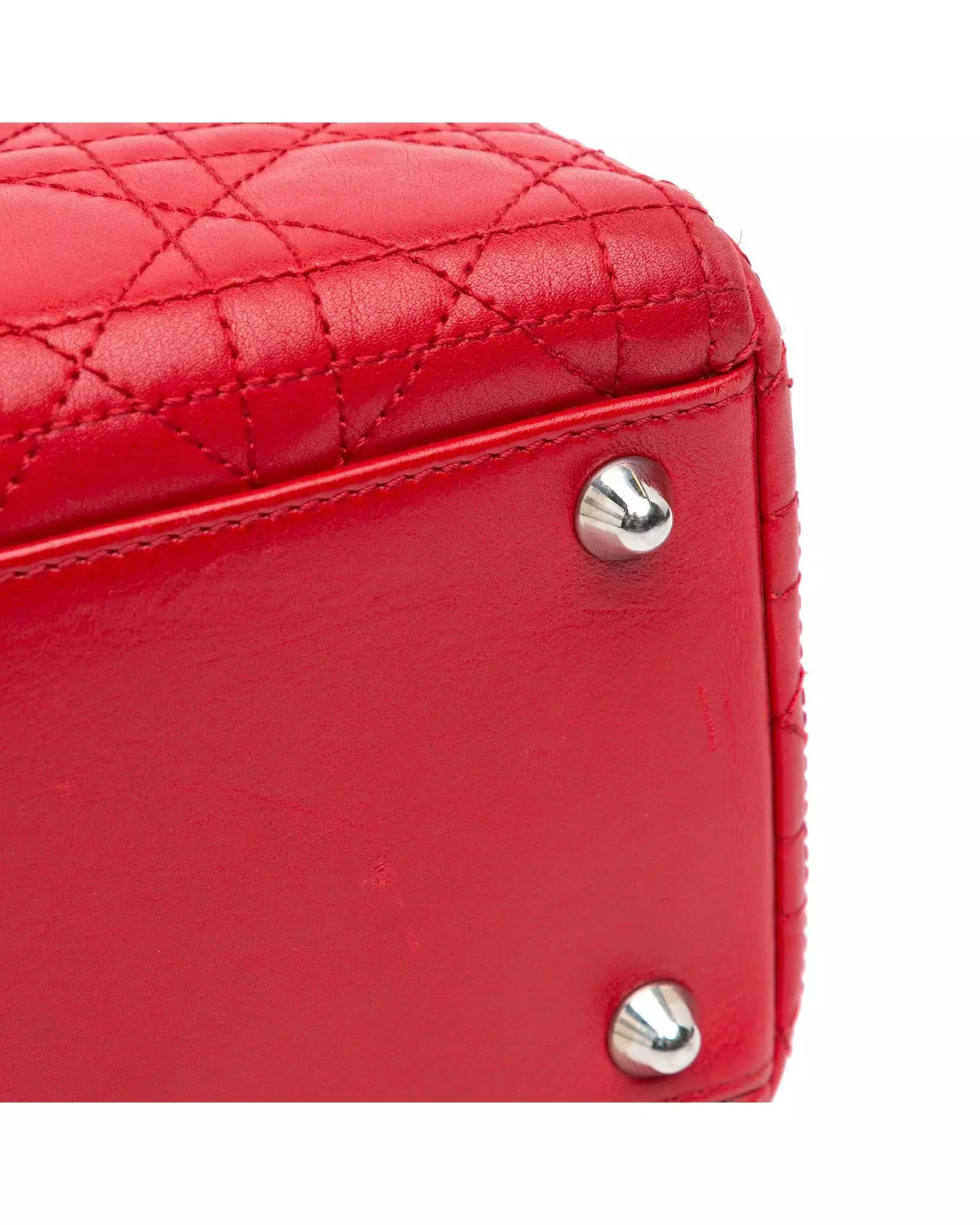 Preloved Lady Medium Tote Red Lambskin Women Messenger Bags alternative image