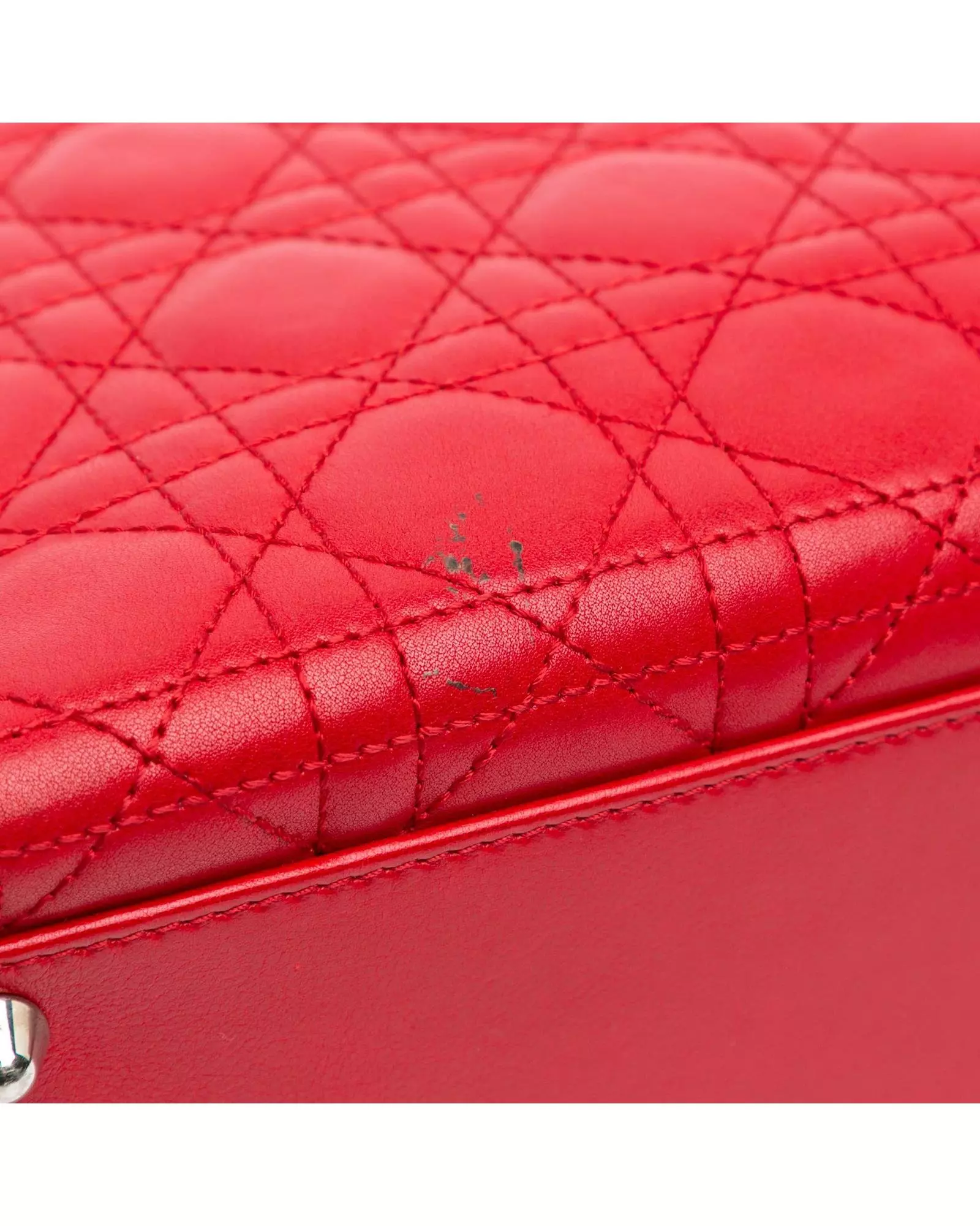 Preloved Lady Medium Tote Red Lambskin Women Messenger Bags alternative image