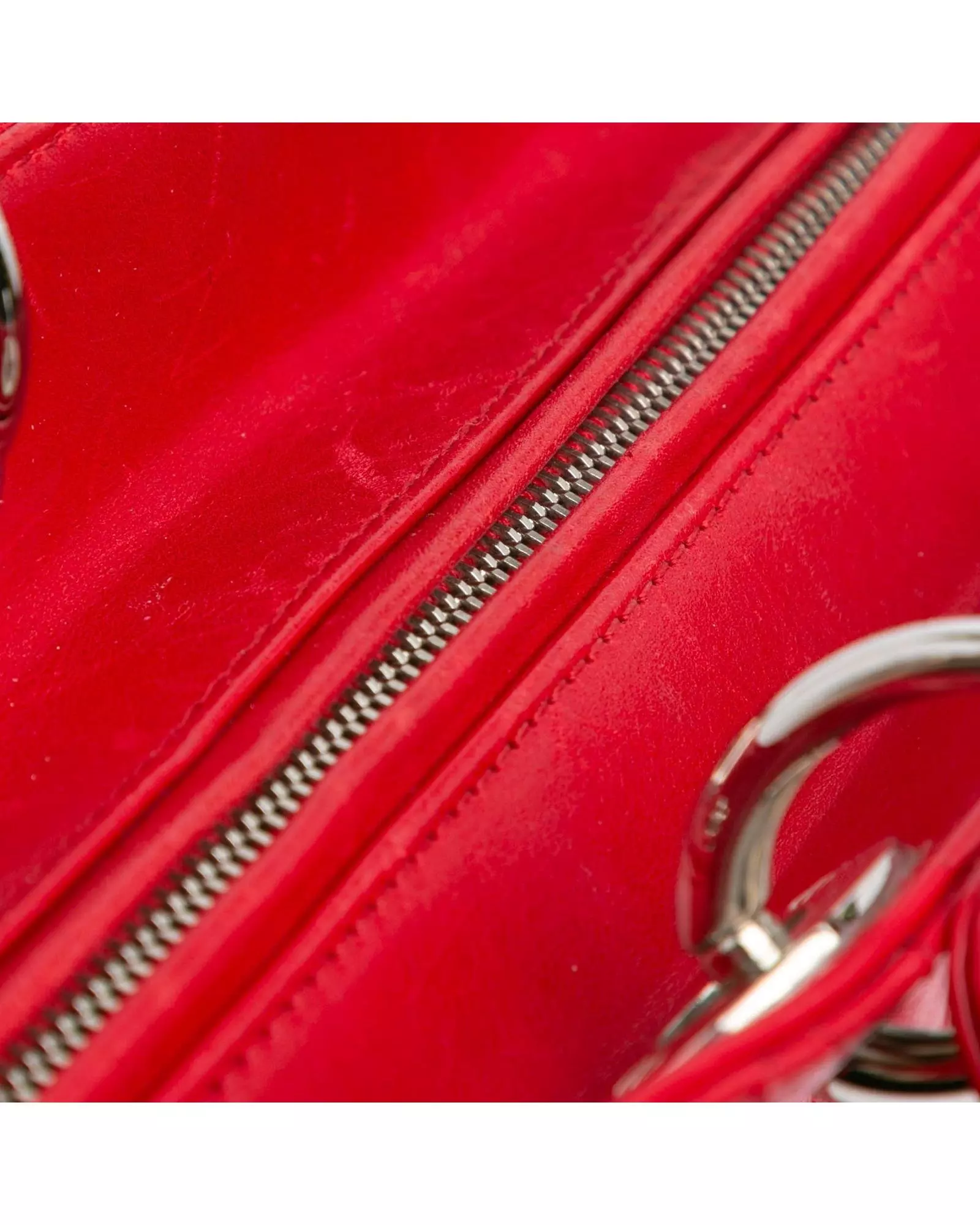 Preloved Lady Medium Tote Red Lambskin Women Messenger Bags alternative image
