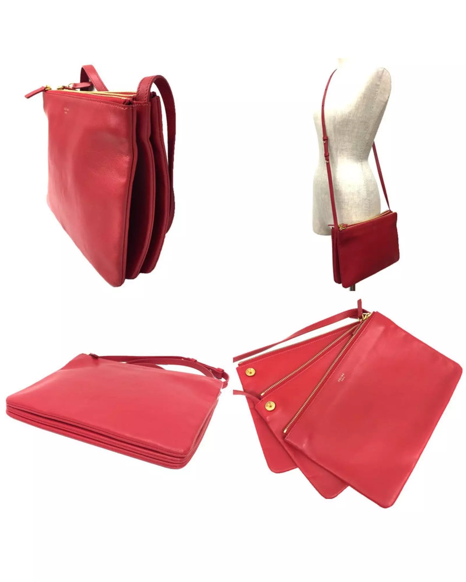 Preloved Triomphe Canvas Crossbody Bag Wo - Red Clutch Bags alternative image