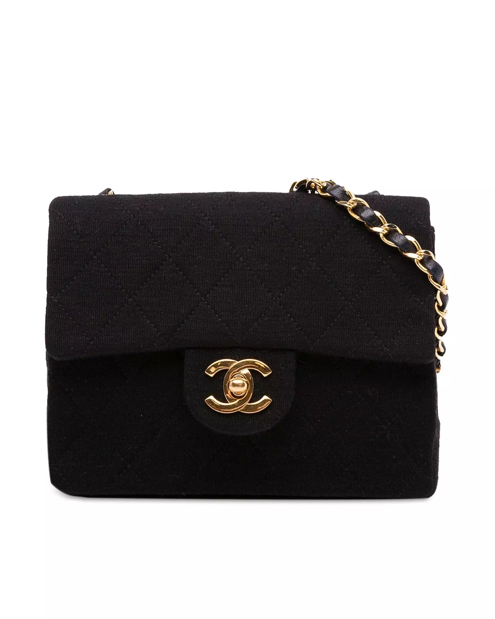 Preloved Mini Classic Flap Bag Quilted Style Wo - Black Crossbody alternative image
