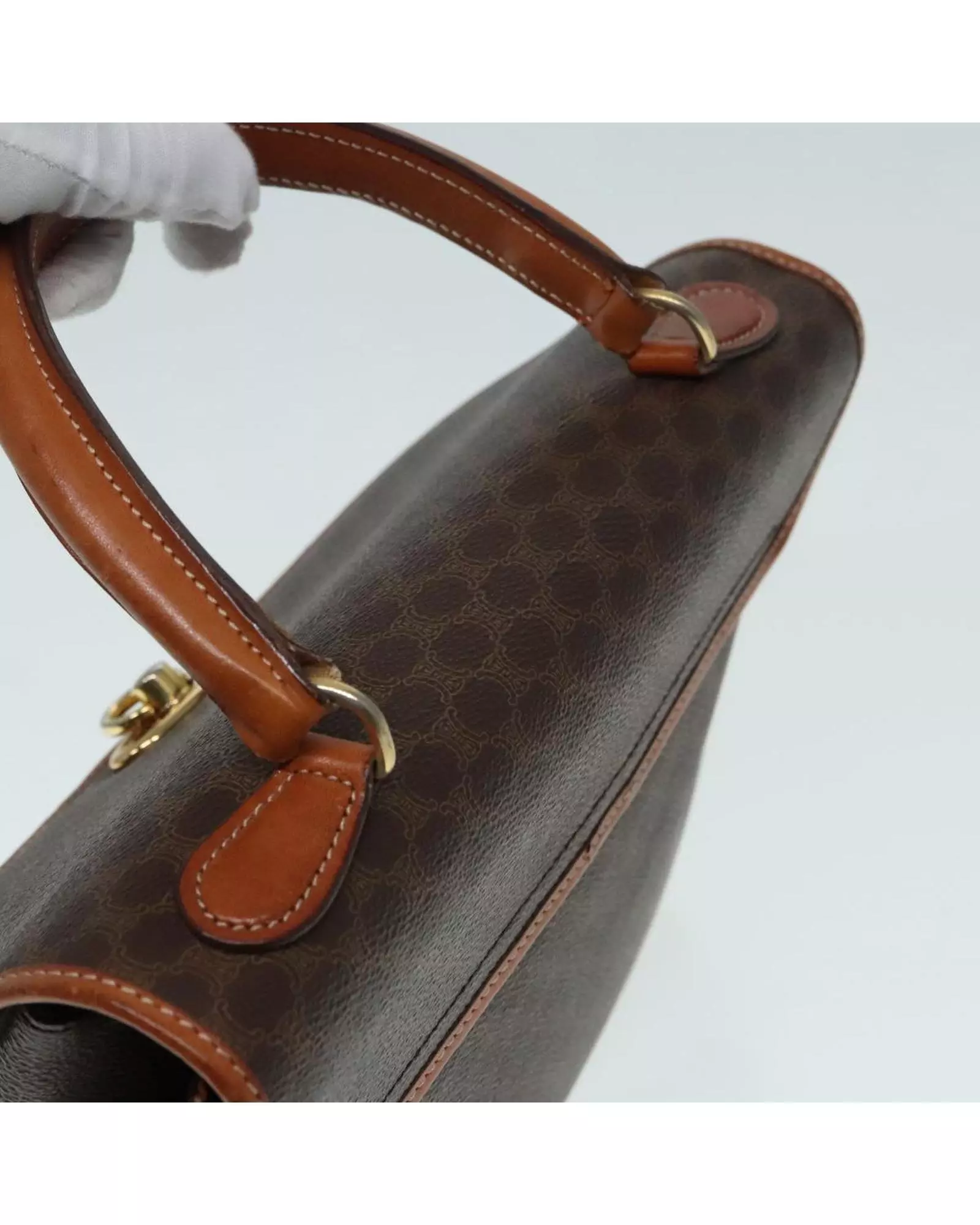 Preloved Vintage Top Handle Handbag Women - Brown alternative image