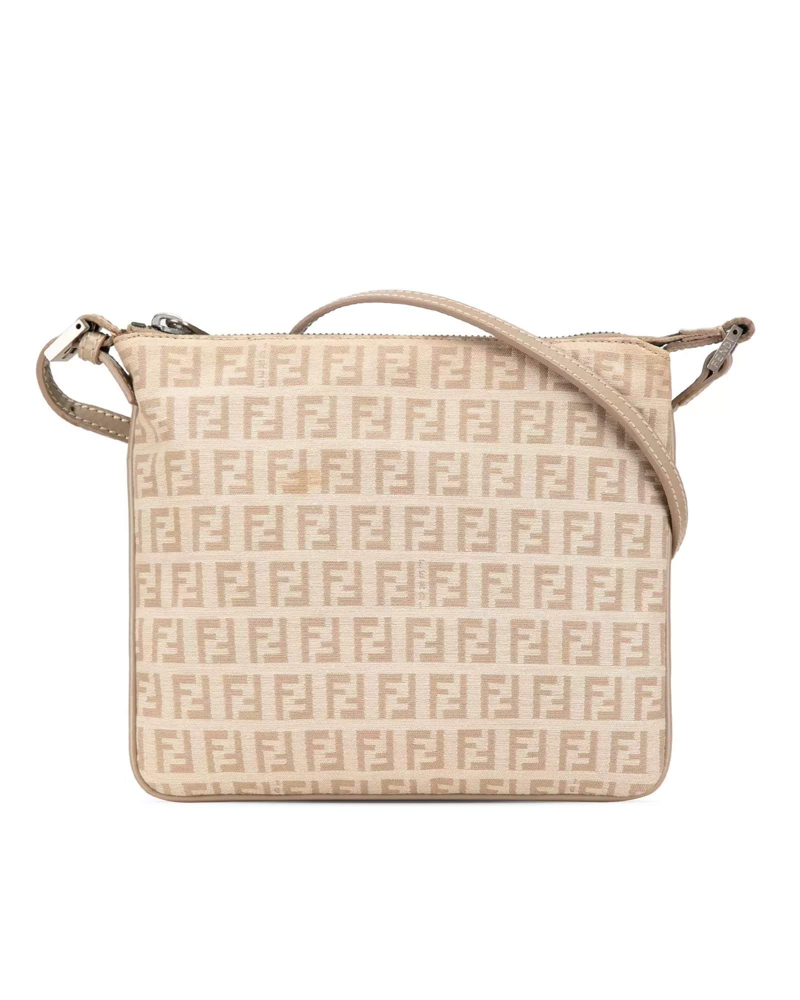 Preloved Beige FF Canvas Crossbody Bag Women - Brown alternative image