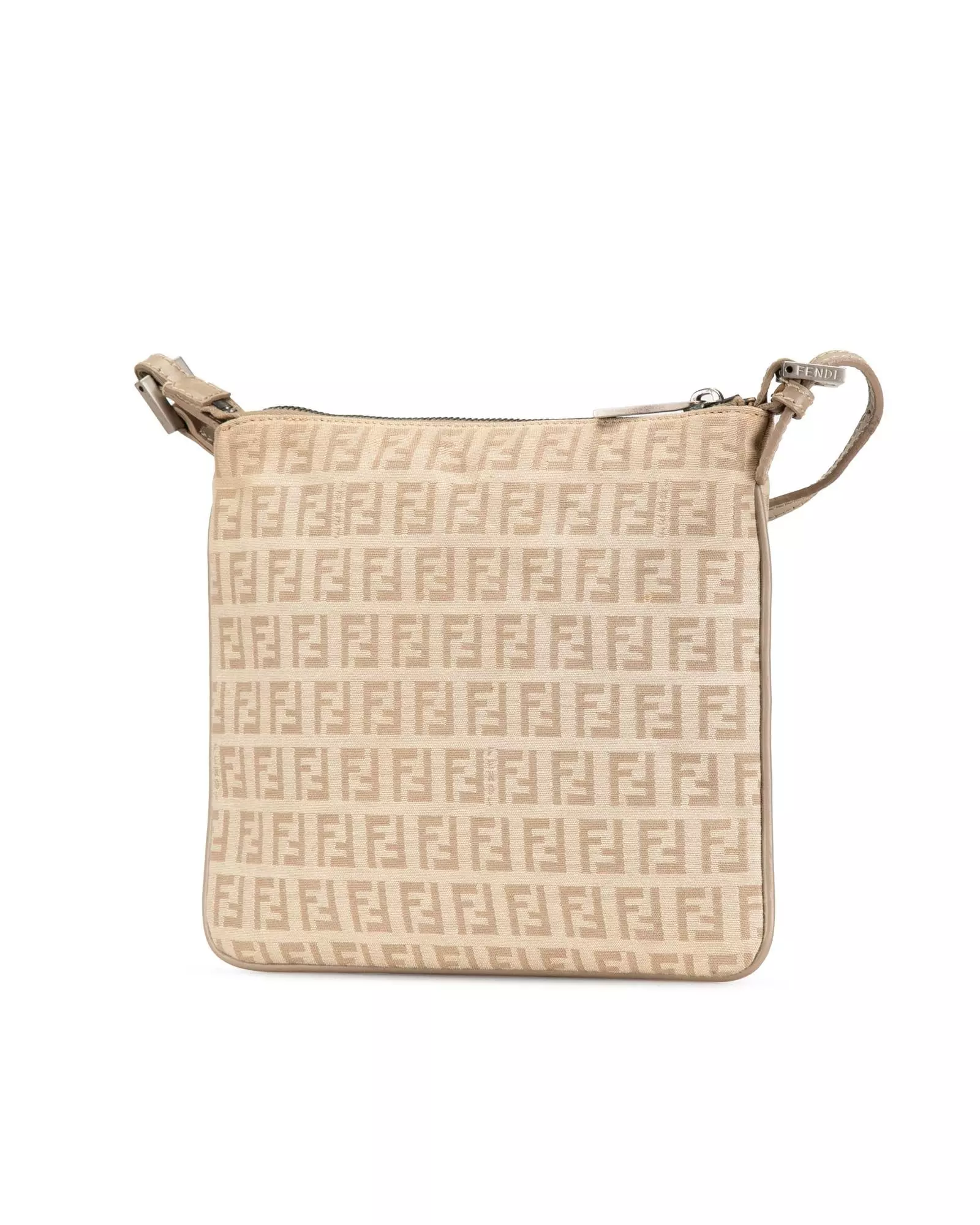 Preloved Beige FF Canvas Crossbody Bag Women - Brown alternative image