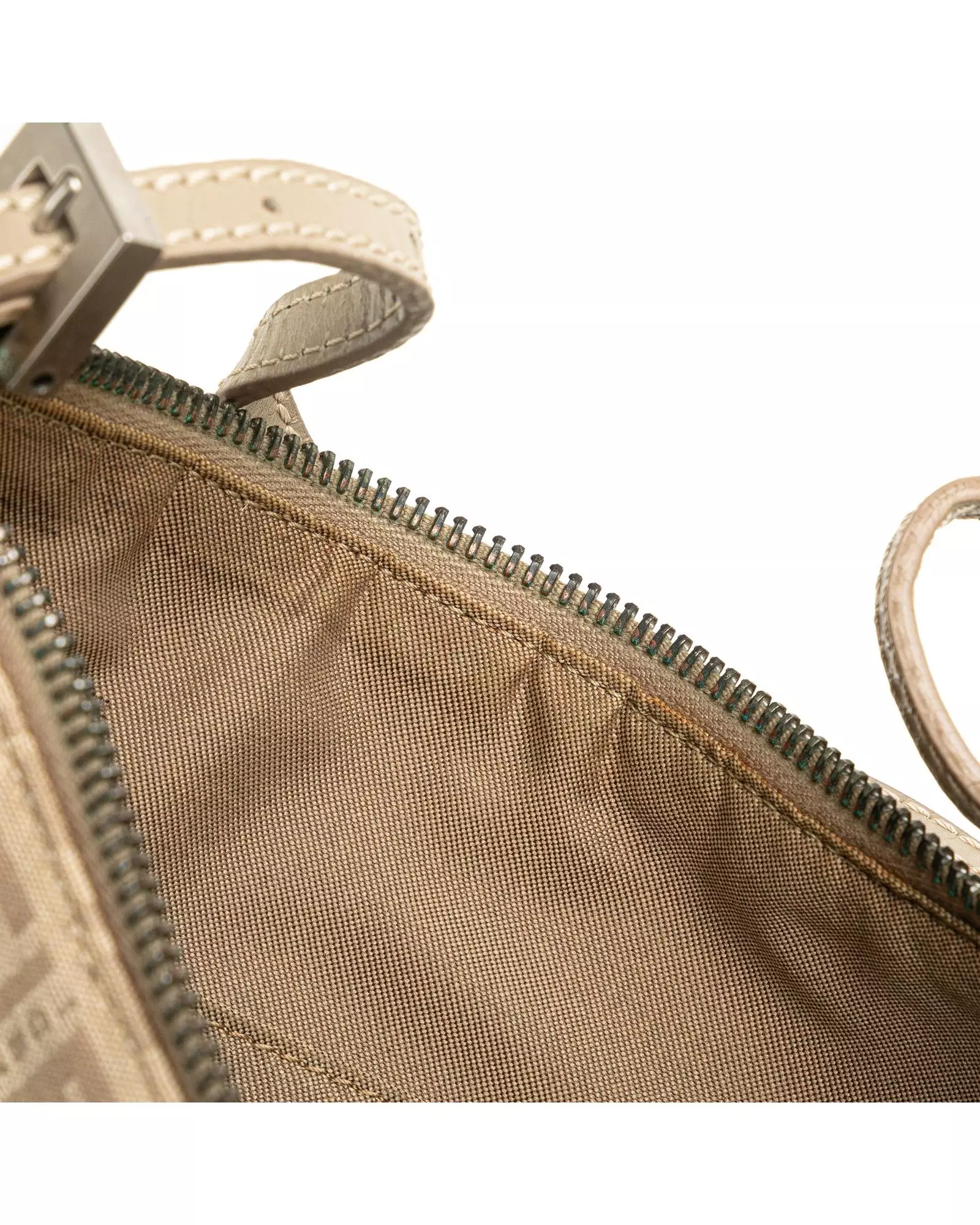 Preloved Beige FF Canvas Crossbody Bag Women - Brown alternative image