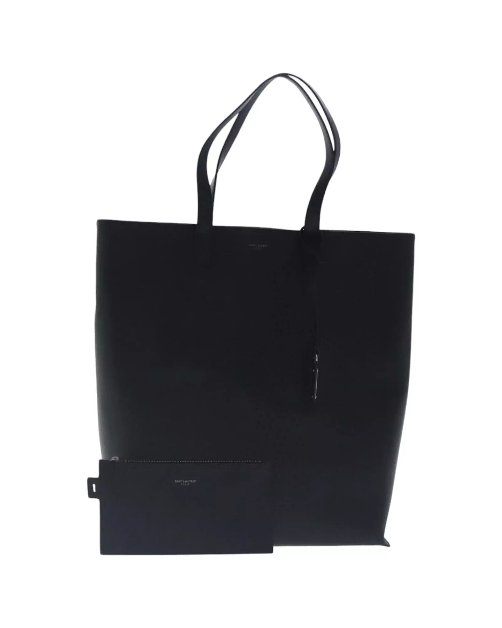 Preloved Shopping Tote Medium Perforated Wo - Black Tote Bags alternative image
