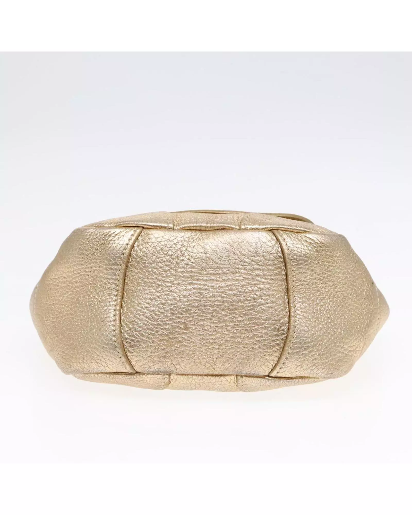 Preloved Metallic Leather Crossbody Bag Women - Gold Shoulder Bags alternative image