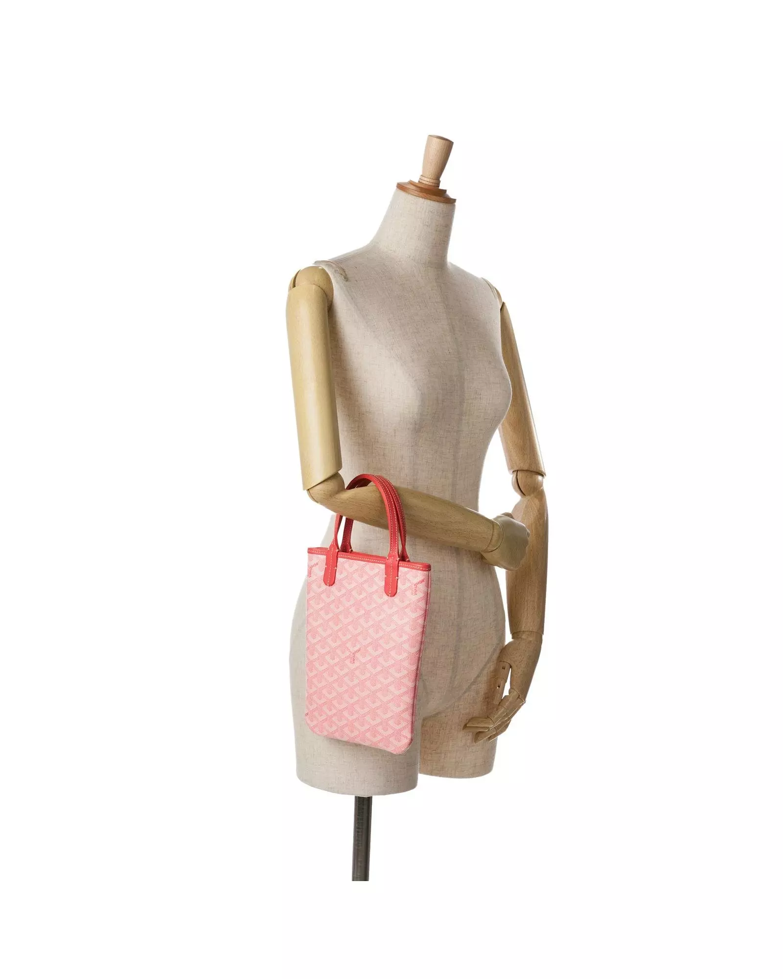 Preloved Petit Tote Bag Pink Chevron Canvas Women Handbags alternative image