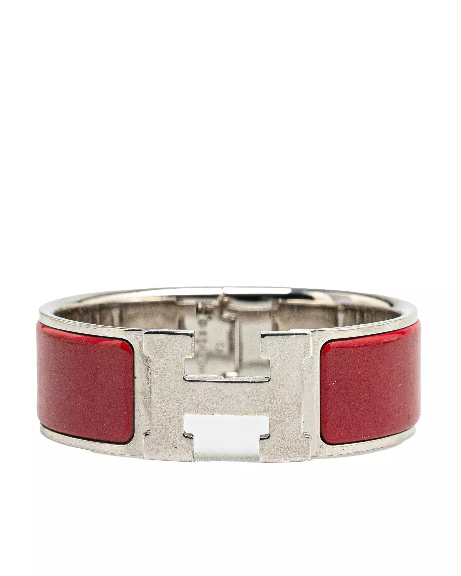 Preloved Chaine dAncre Red Enamel Bracelet Wo - Silver Costume alternative image