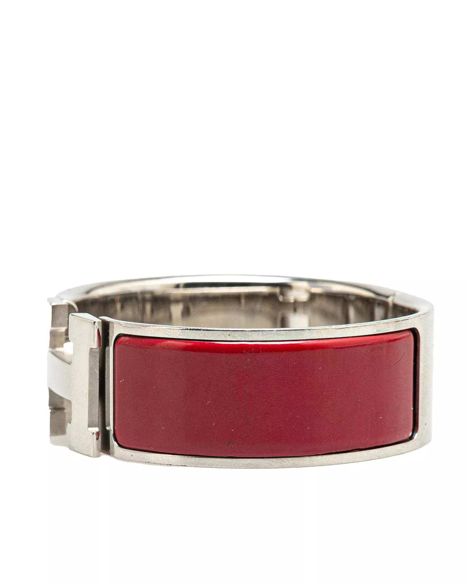 Preloved Chaine dAncre Red Enamel Bracelet Wo - Silver Costume alternative image