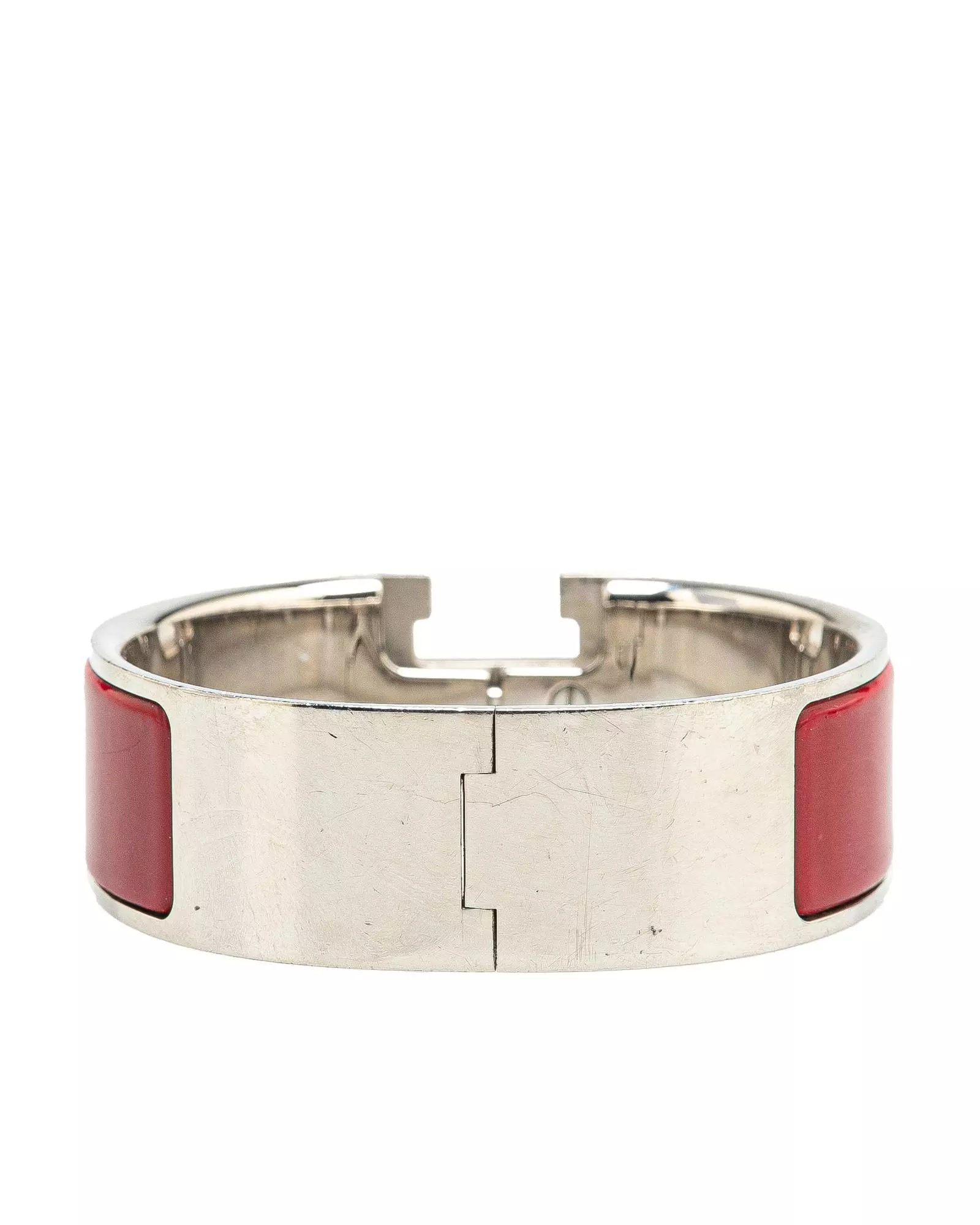 Preloved Chaine dAncre Red Enamel Bracelet Wo - Silver Costume alternative image