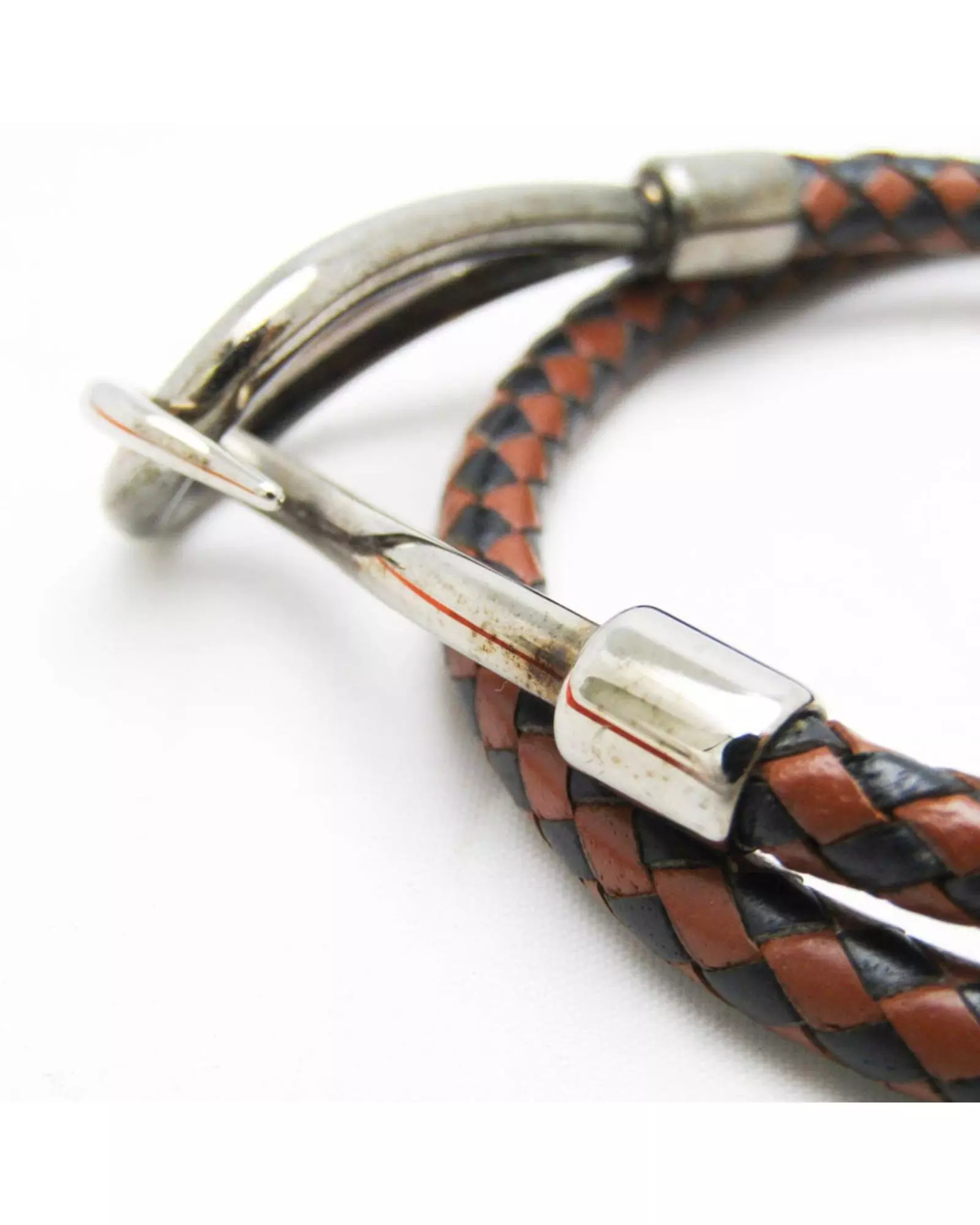 Multi Preloved Leather Bracelet BrownBlack Wo - Multicolour alternative image