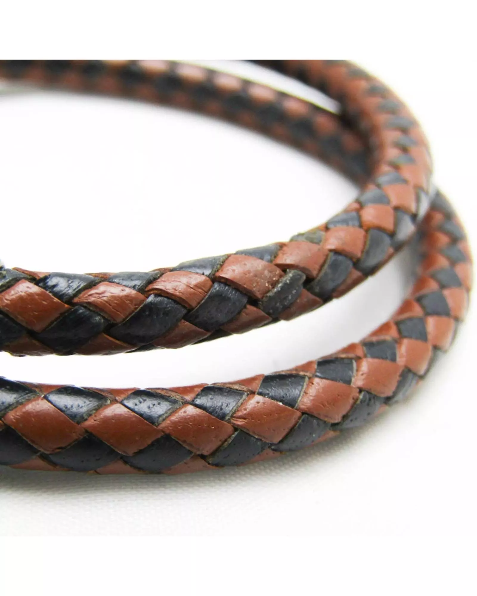 Multi Preloved Leather Bracelet BrownBlack Wo - Multicolour alternative image