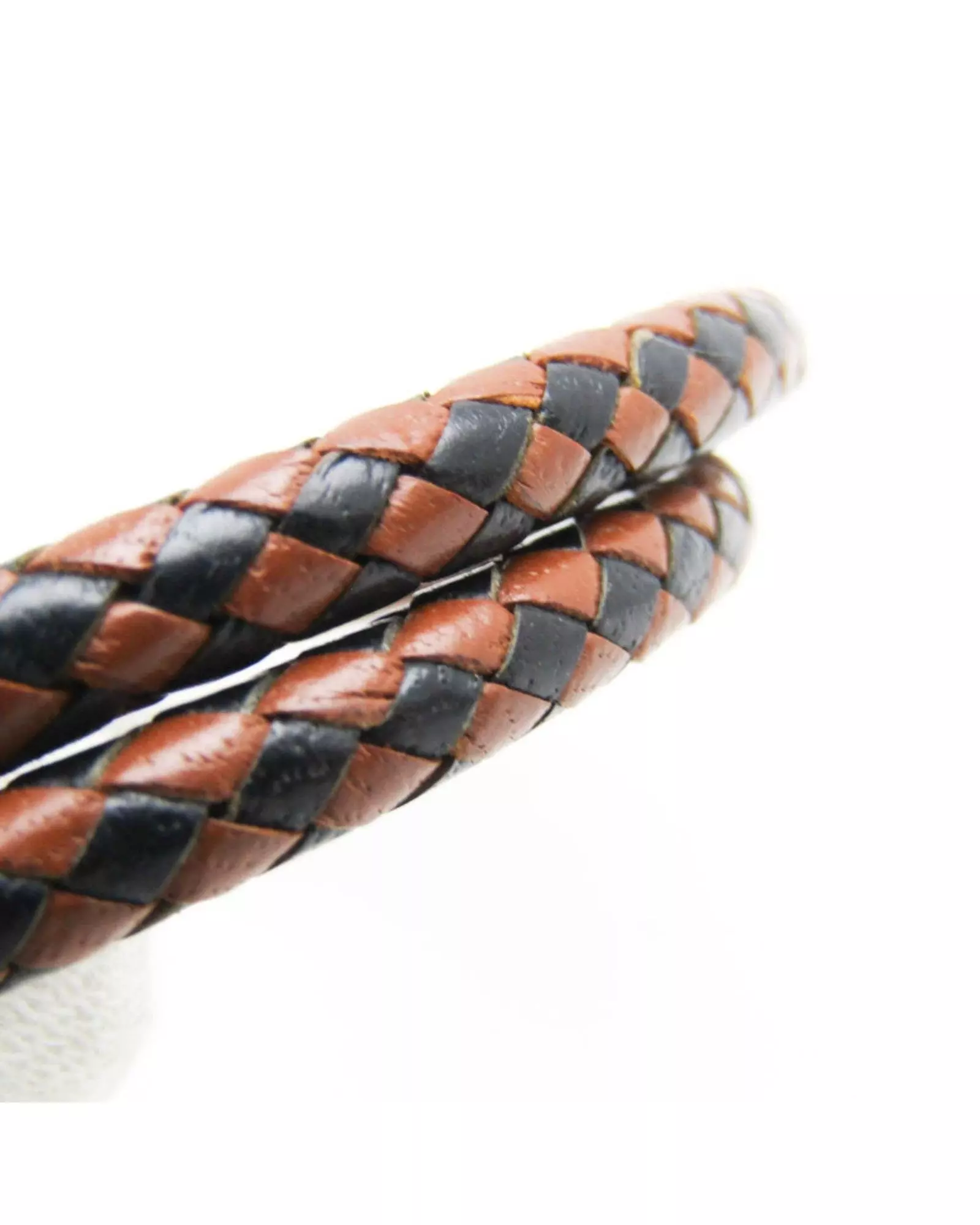 Multi Preloved Leather Bracelet BrownBlack Wo - Multicolour alternative image