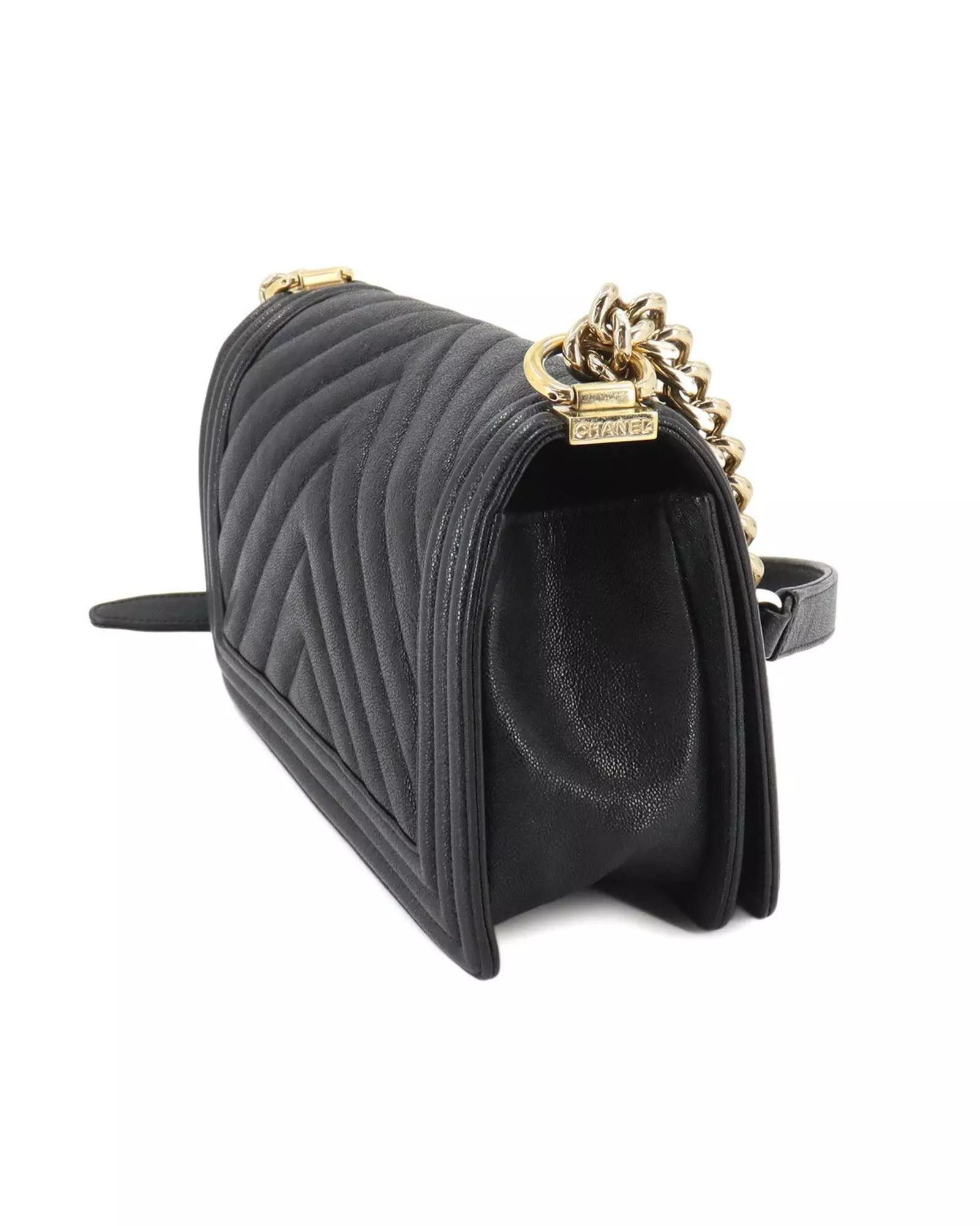 Preloved Boy Small Quilted Lambskin Wo - Black Shoulder Bags alternative image