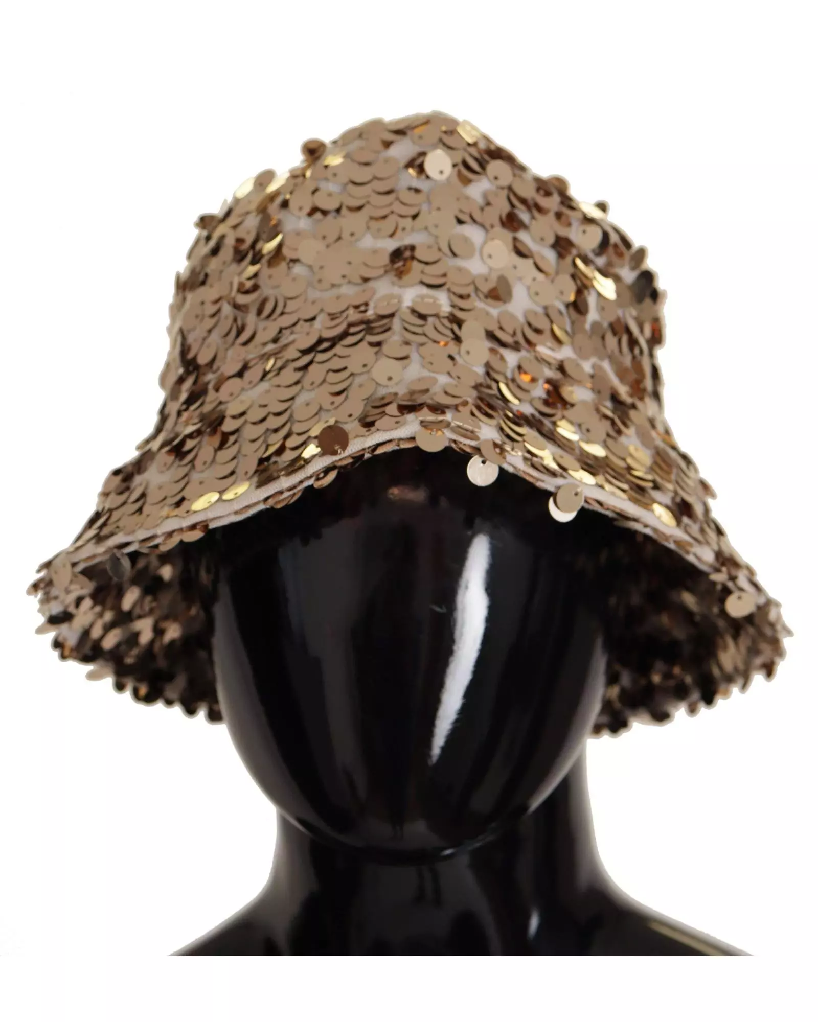 【送料&関税込】Prada Gold Sequins Bucket Hat Crystal-embellished satin bucket hat in gold - Prada | Mytheresa