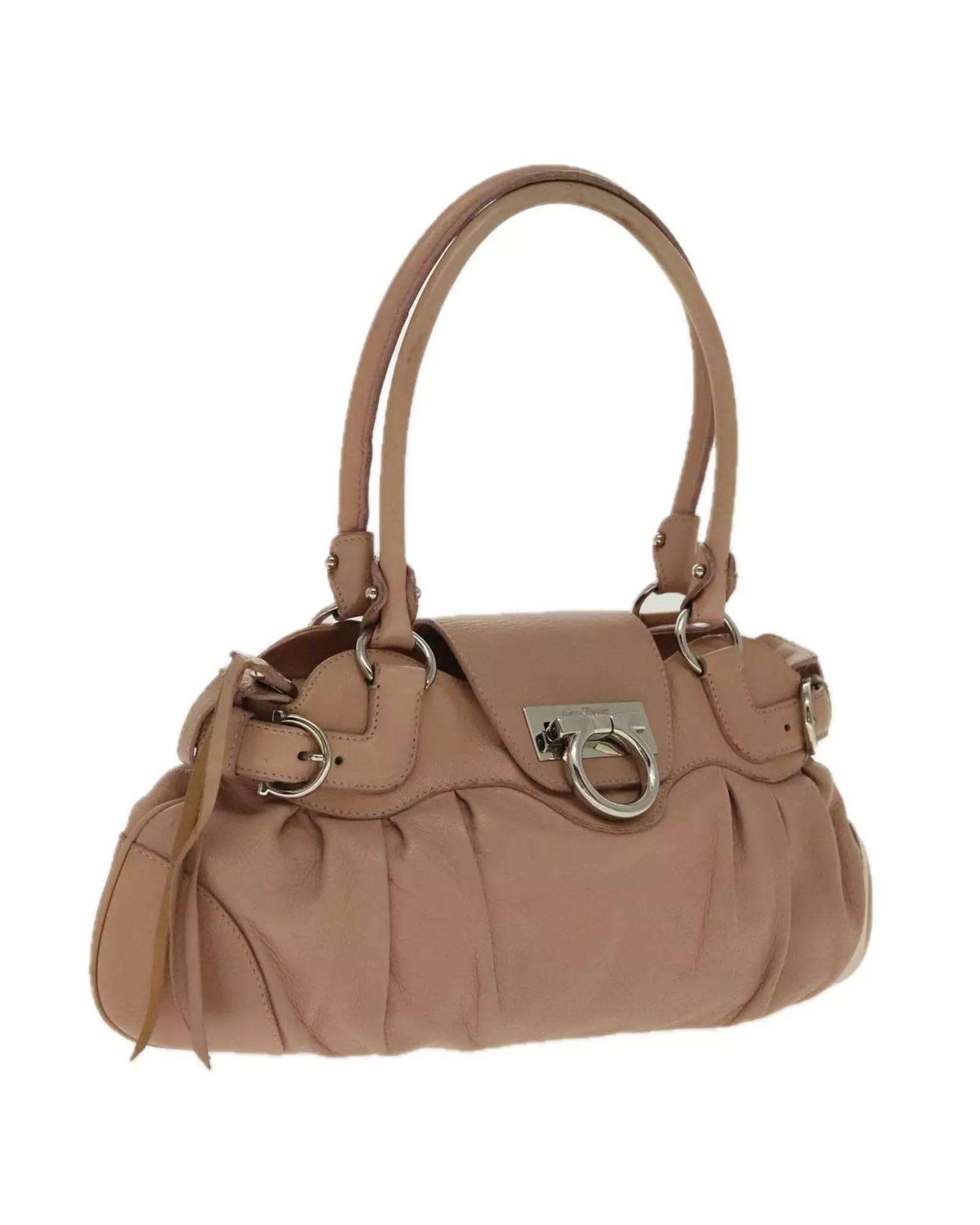 Preloved Leather Satchel Handbag Women - Beige alternative image